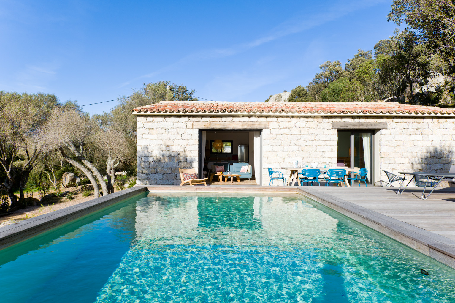 Lucia Bergerie with heated pool with sea view, air conditioning