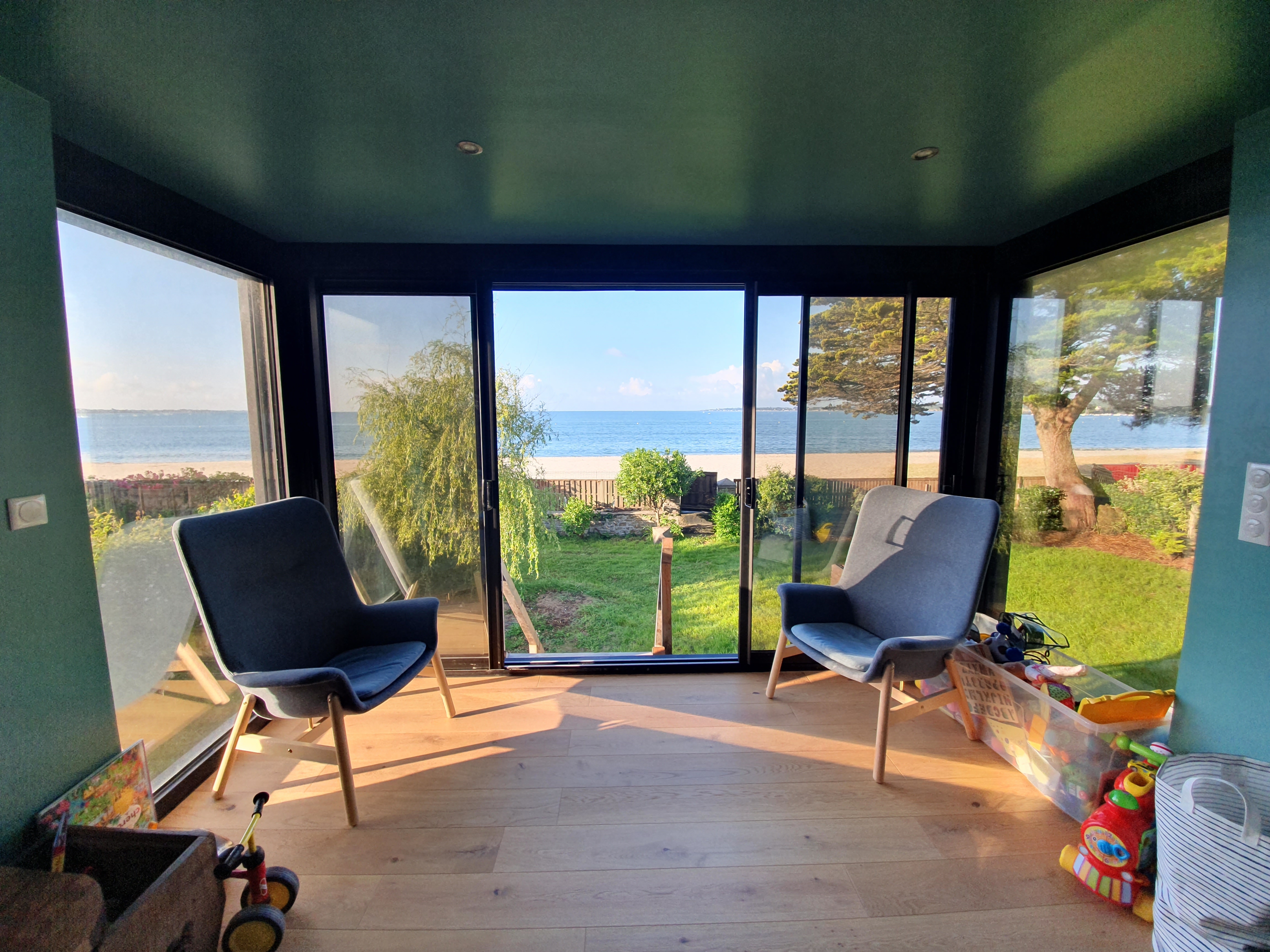 Large family home on the beach at the end of the garden