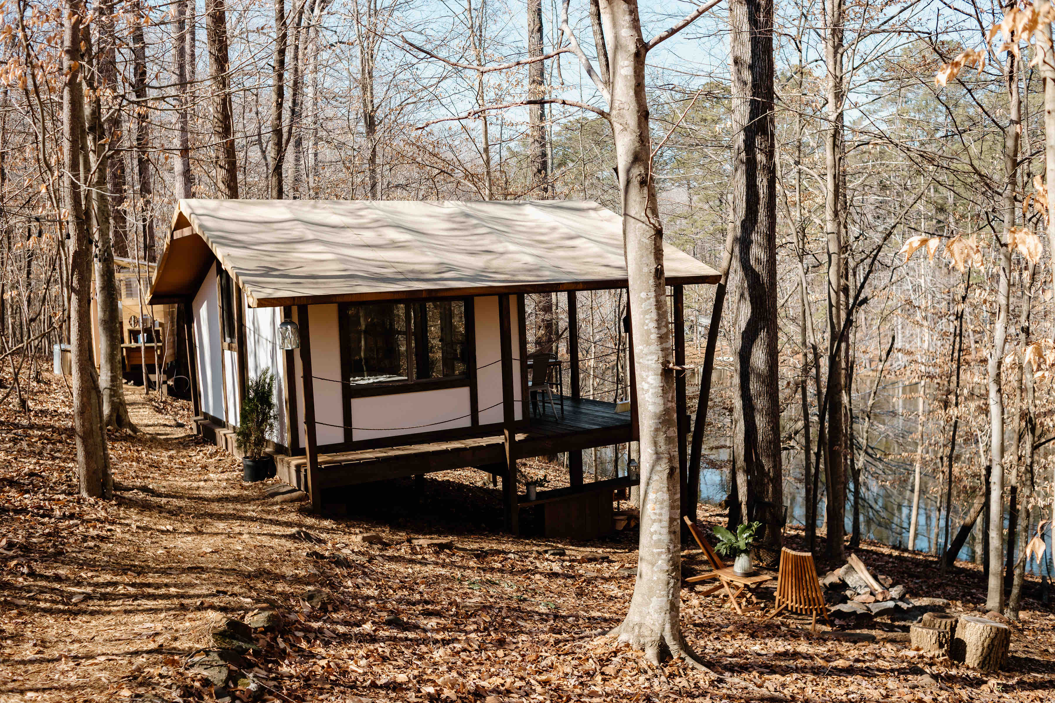 Treetop tent at Ramsden Lake Treehouses for Rent in Stone Mountain