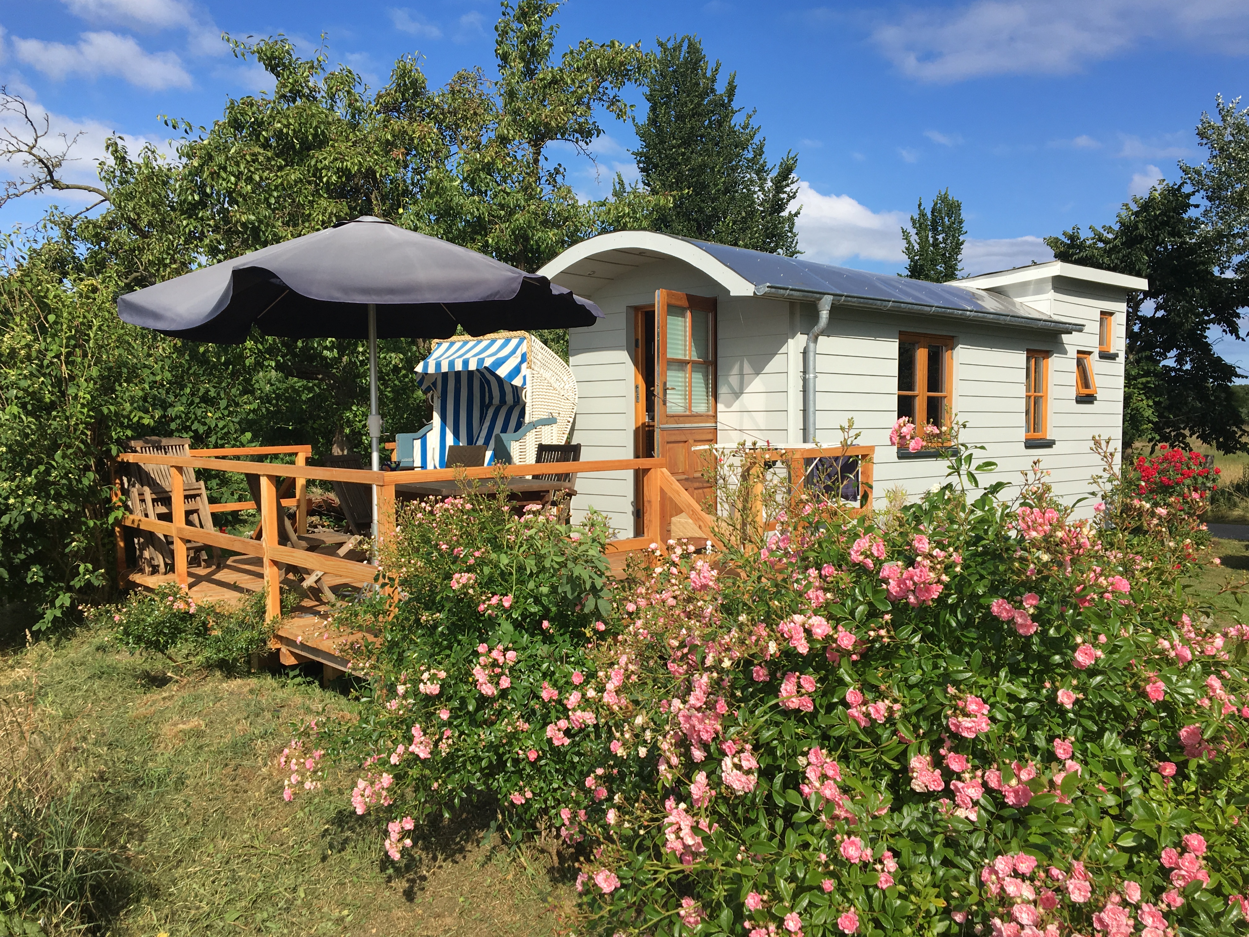 Circus wagons on the Baltic Sea coast