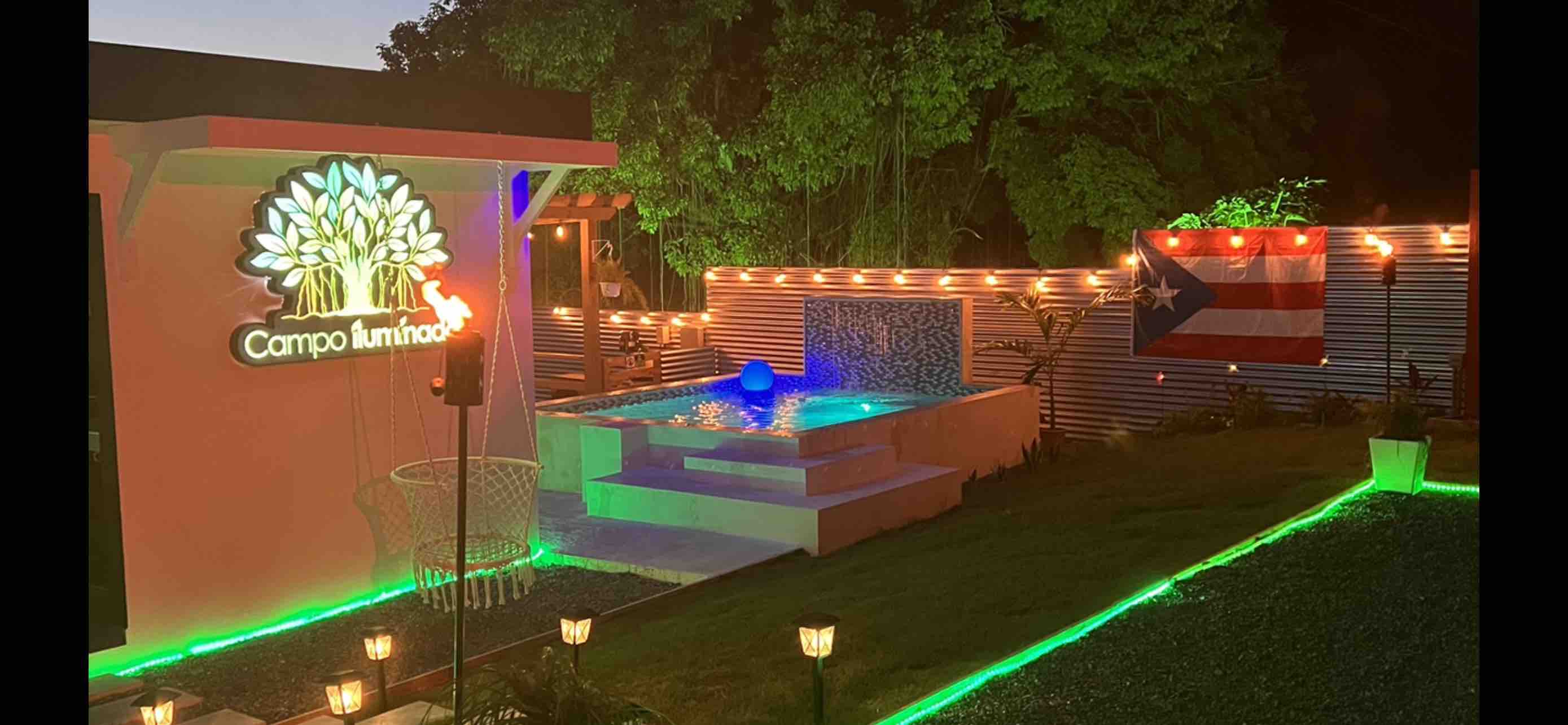 Lighted field Pool with Heater