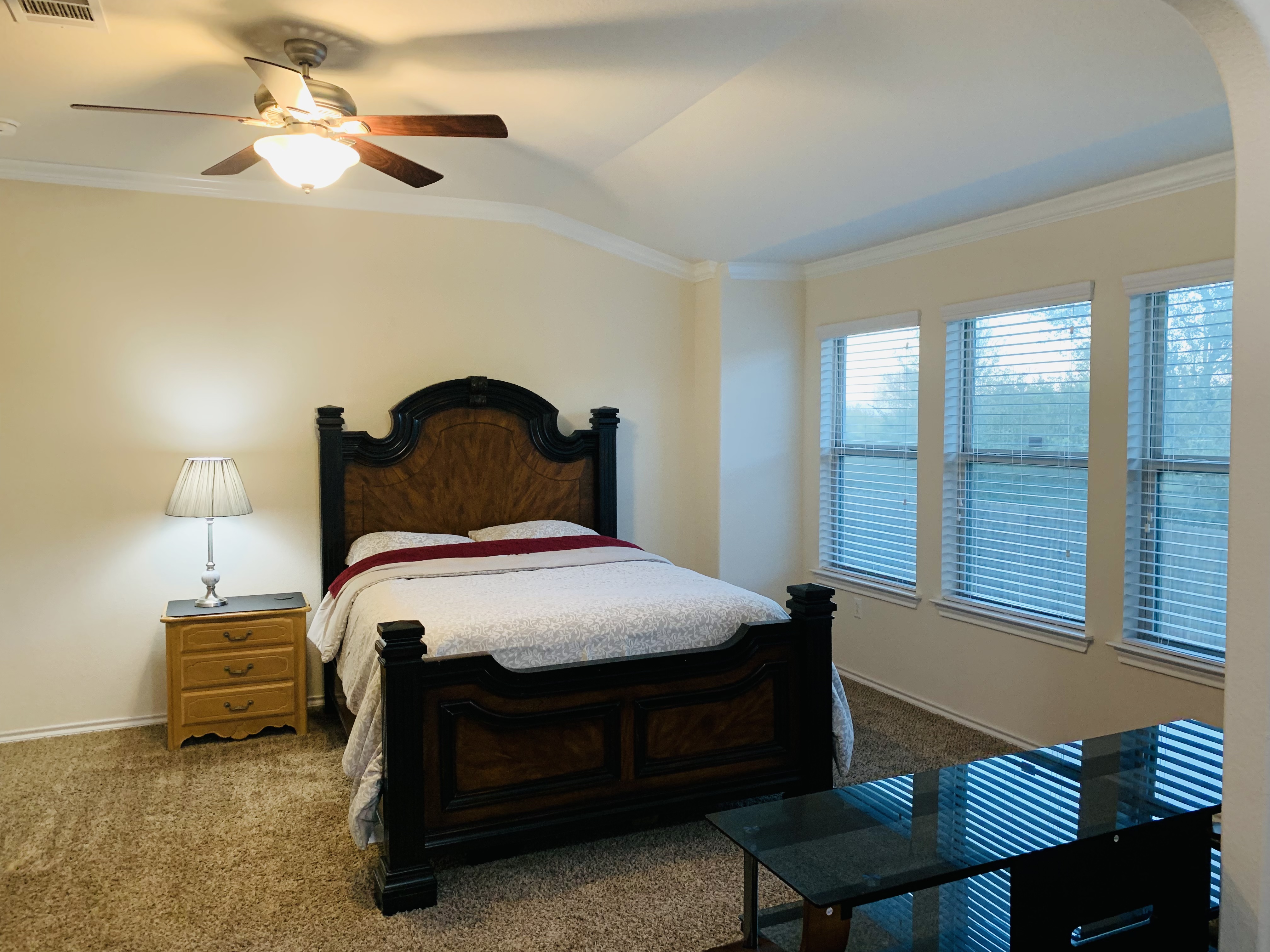 MASTER BEDROOM , attached bathroom with Lake view in 78754, Austin
