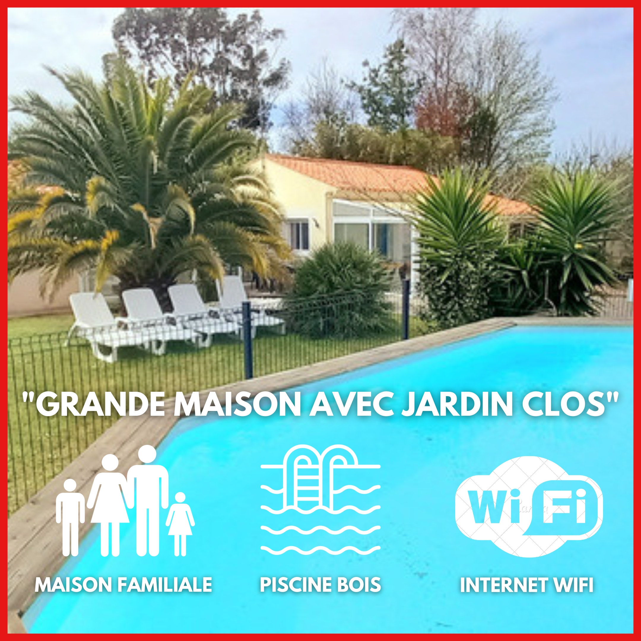 Gated garden house - 8 people, wood-pool