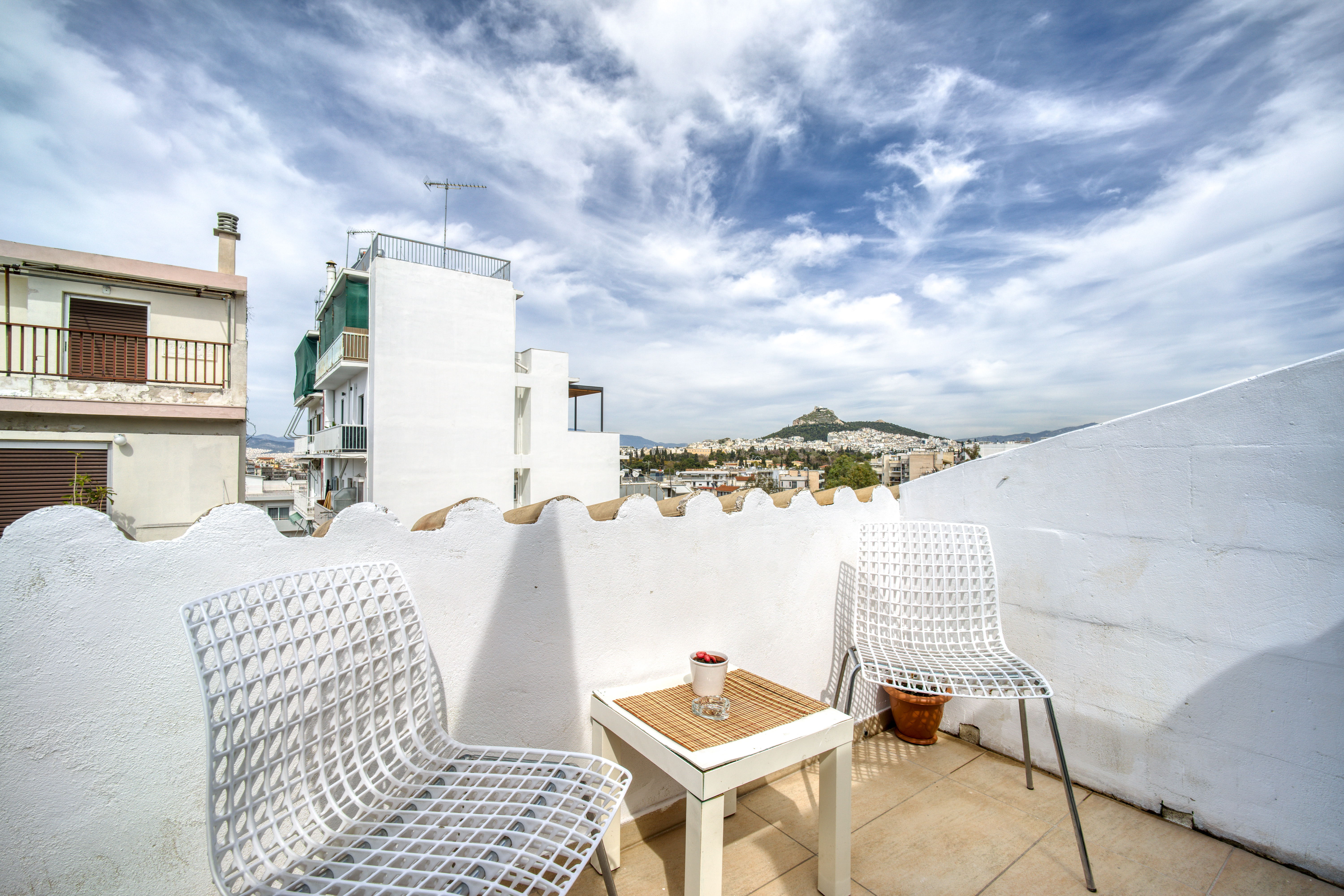 Sunny attic near Acropolis, amazing view