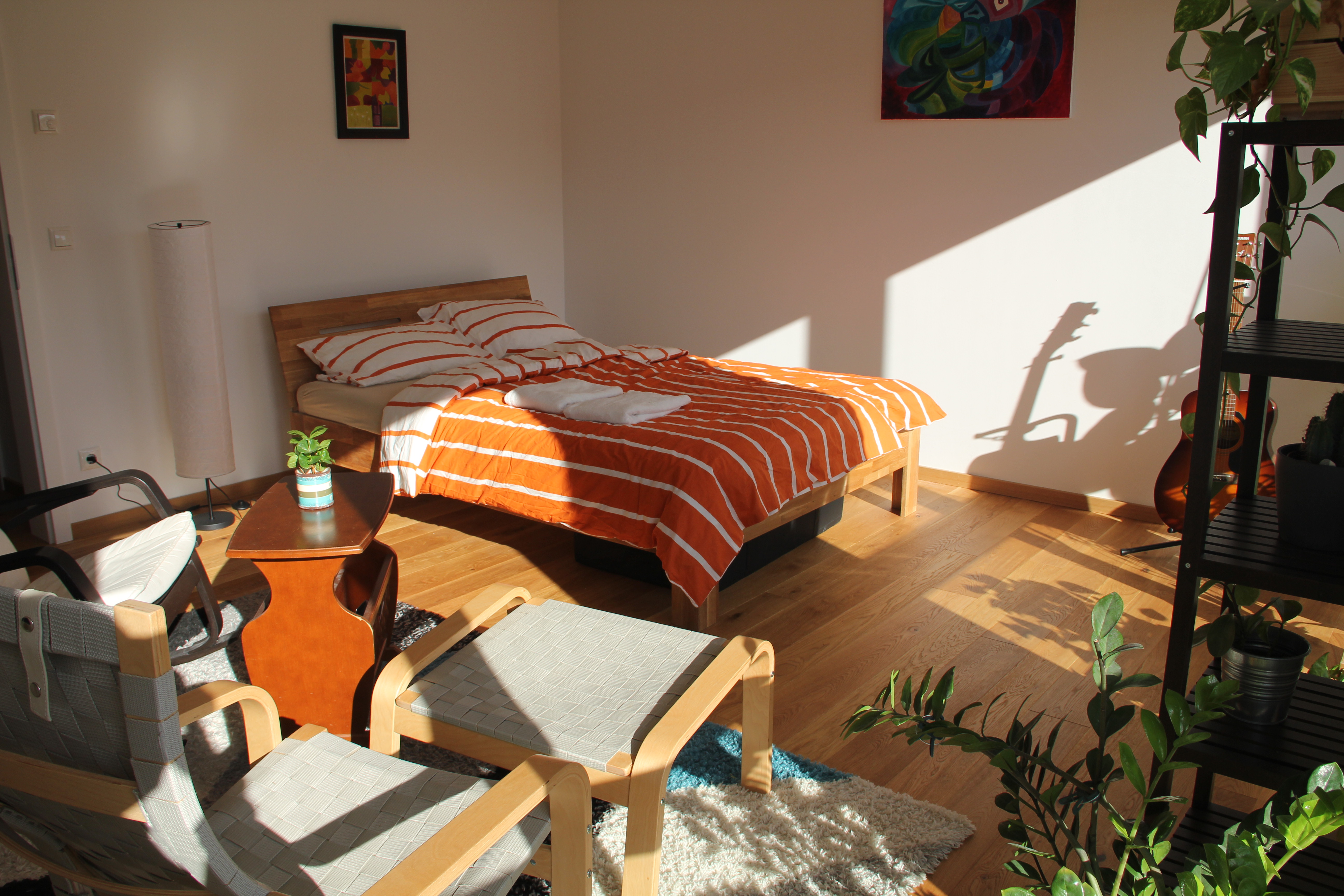 Big sunshiny room in a new house near Tier Park