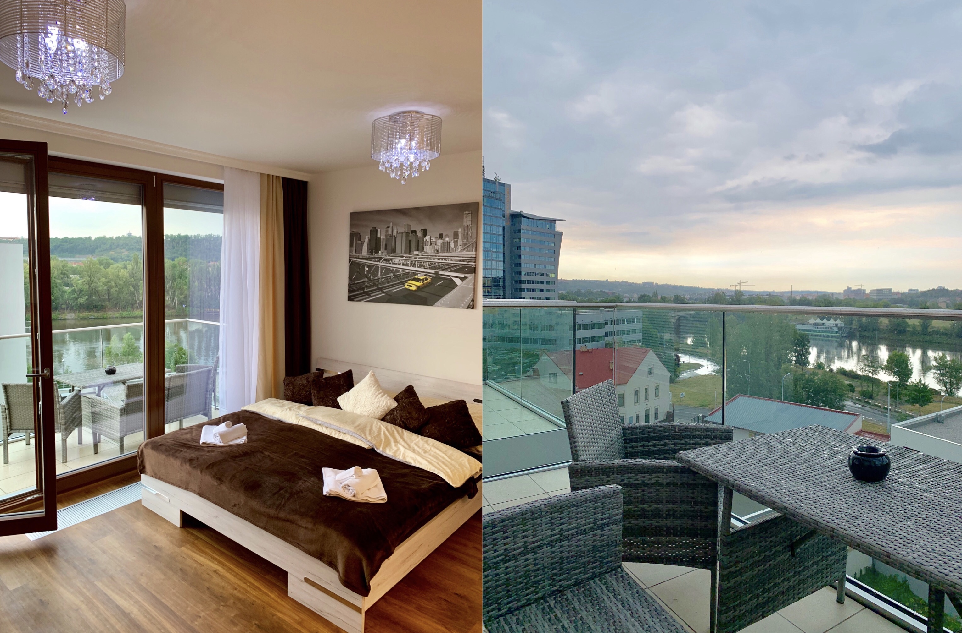 Cozy apartment with balcony and view of Prague