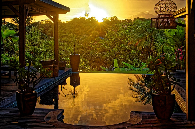 relaxing pool bungalow comfort with kitchenette