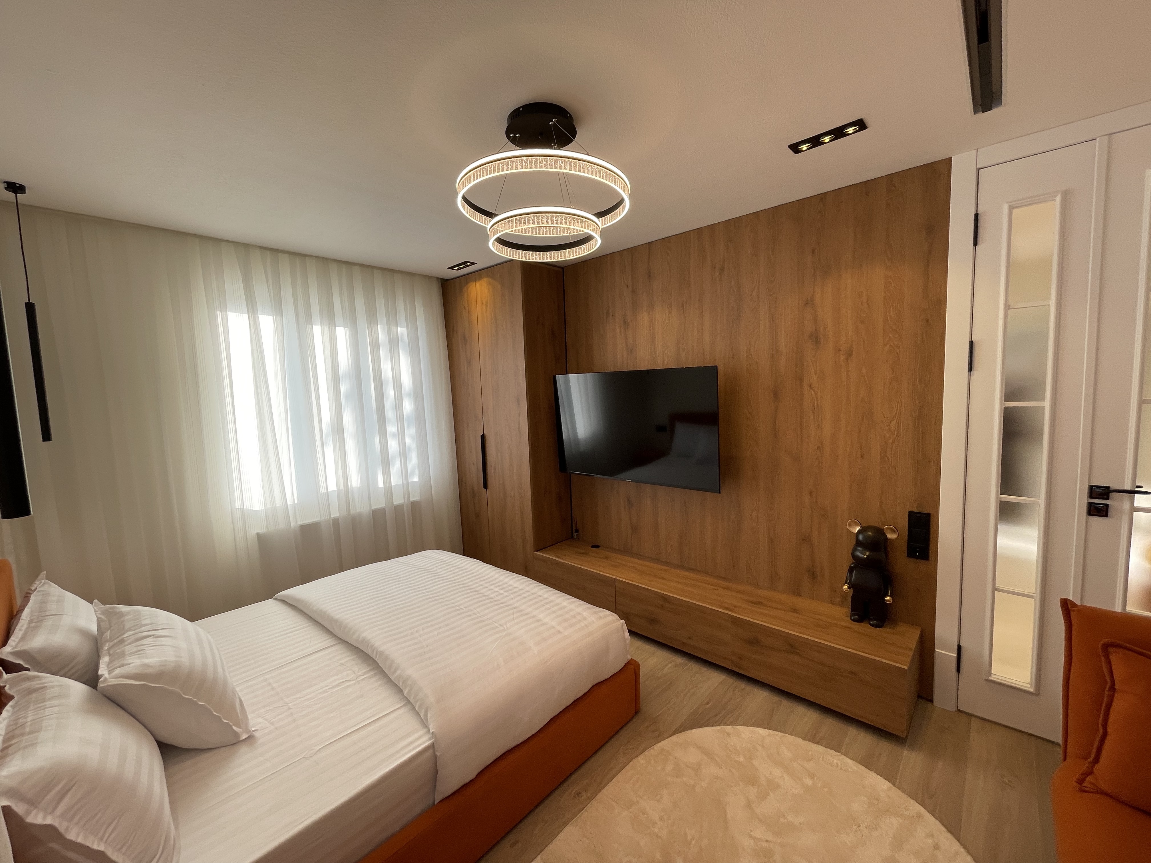 Home is a modern apartment and homey