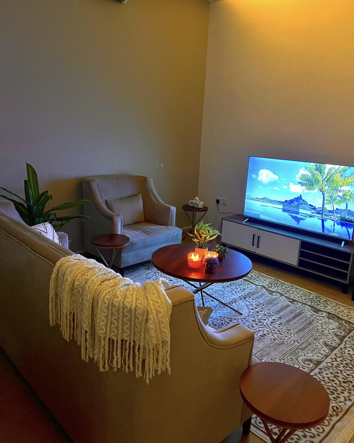 Elegant Floor Apartment Lounge and bedroom