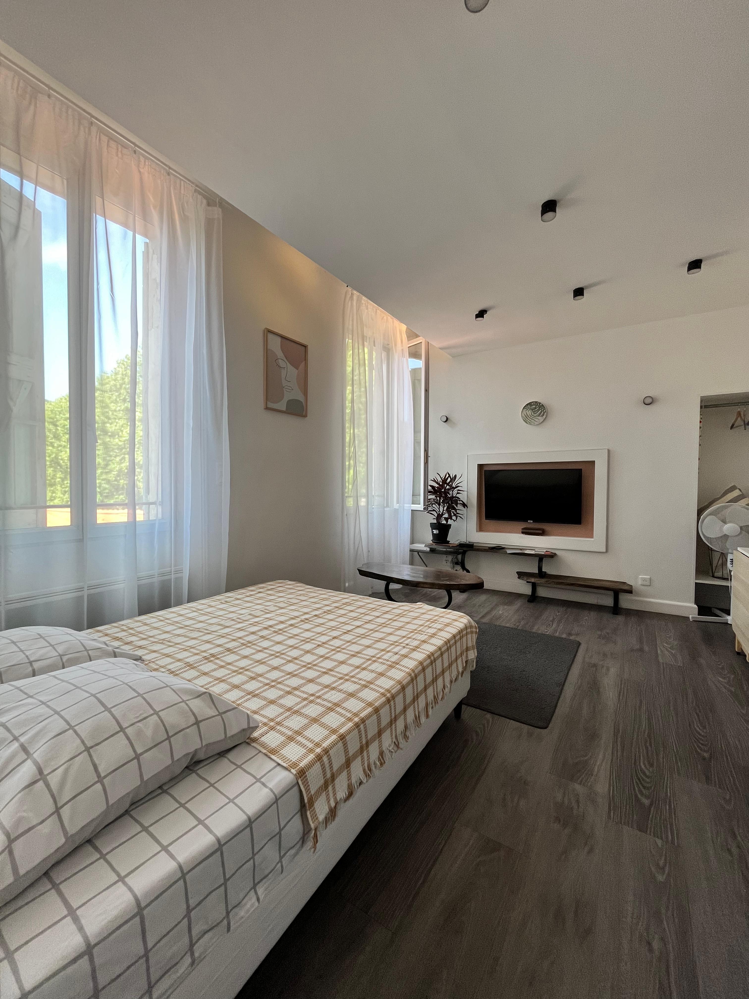 Bright studio with beautiful view