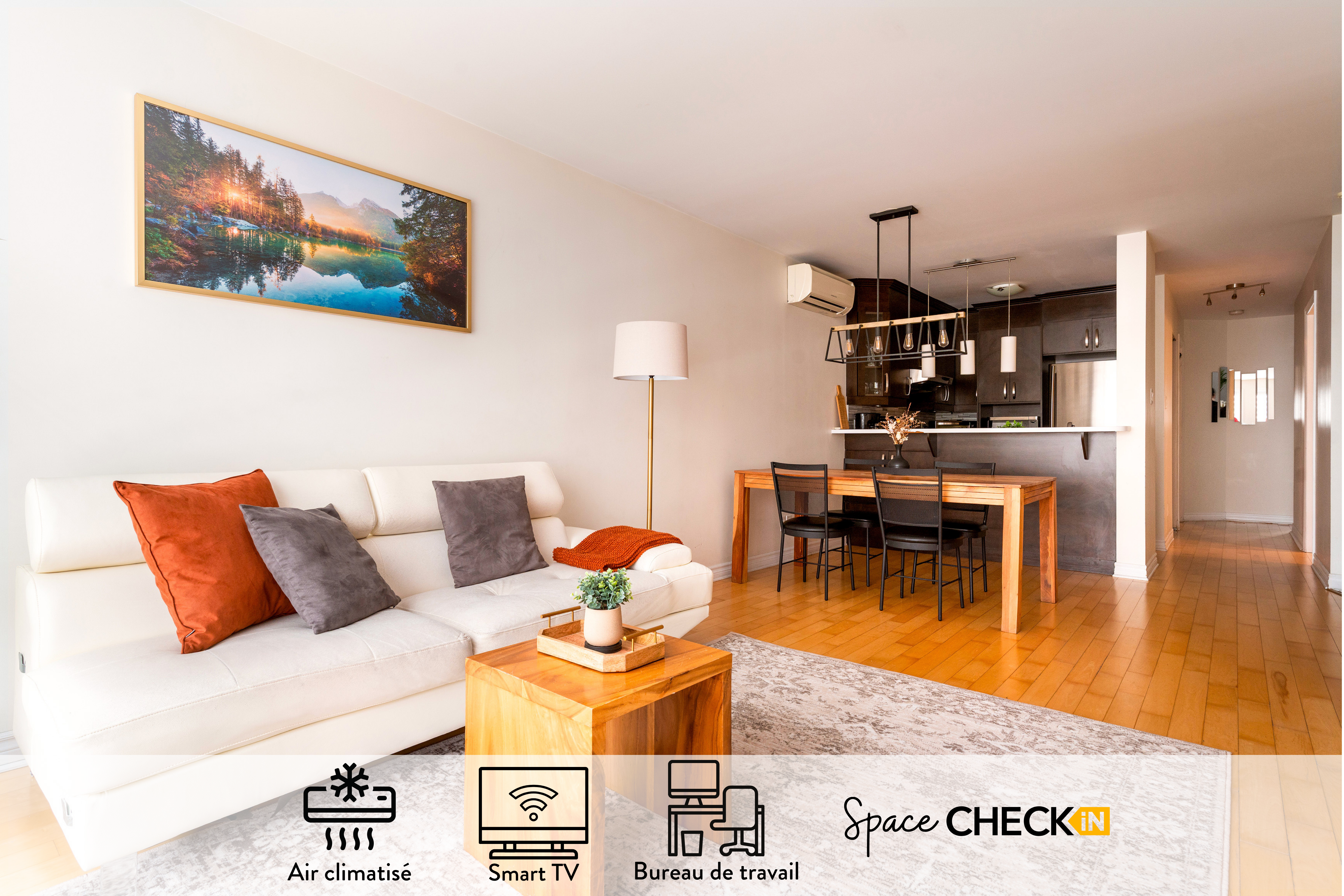 Le Condo LaJeunesse | AC | Near Metro | Work Room