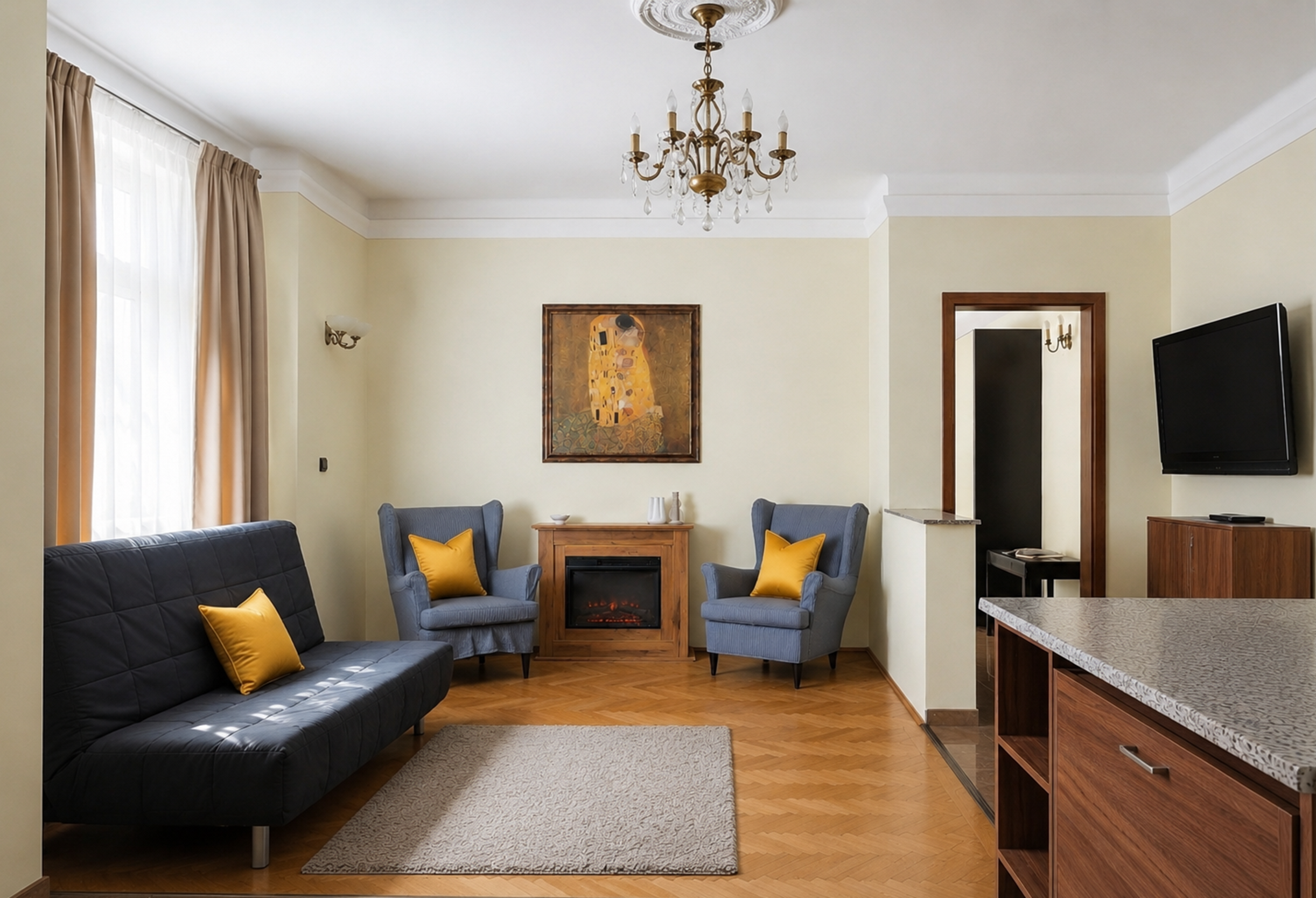 Heart of Prague Elegant Downtown Apt. AC, 2BR, 2BA