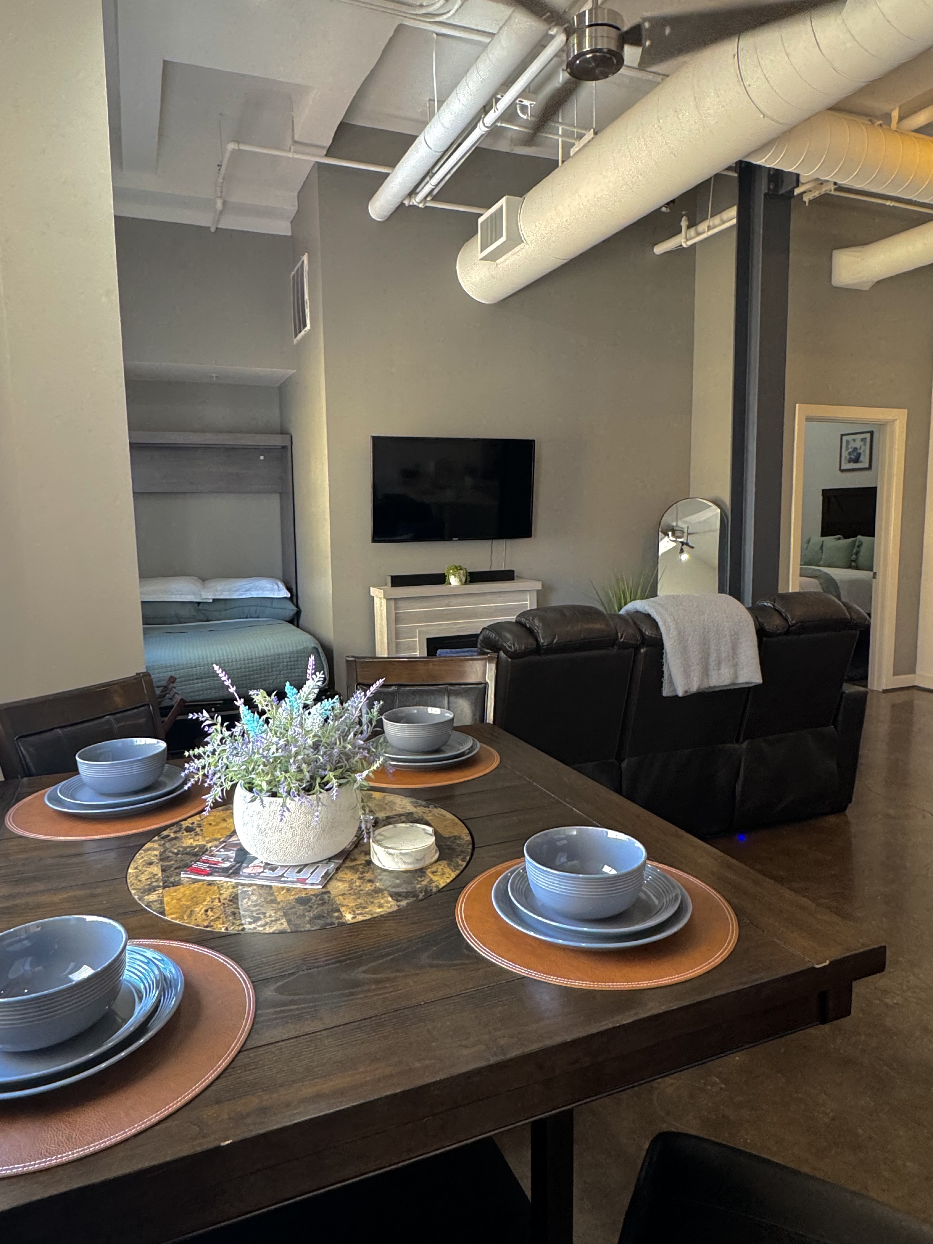Industrial 1BR | Open Living + Murphy Bed + Desk in District 9, Fort Worth