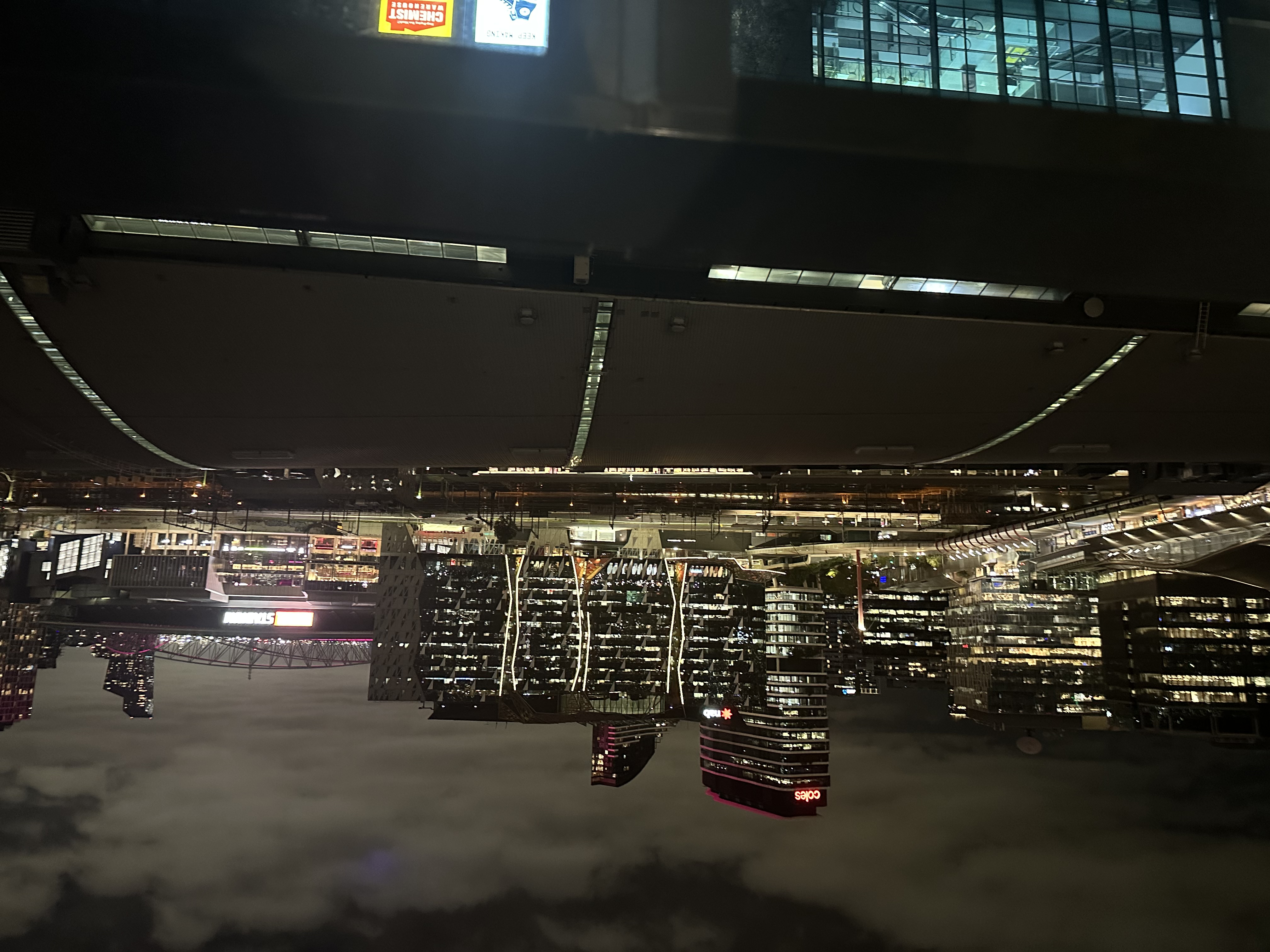 Modern inner city apartment opposite with Sky bus