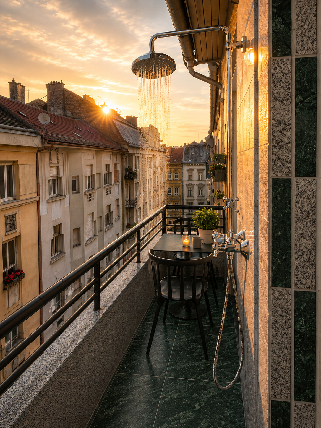 Loft with Outdoor Shower on Top Floor with Terrace