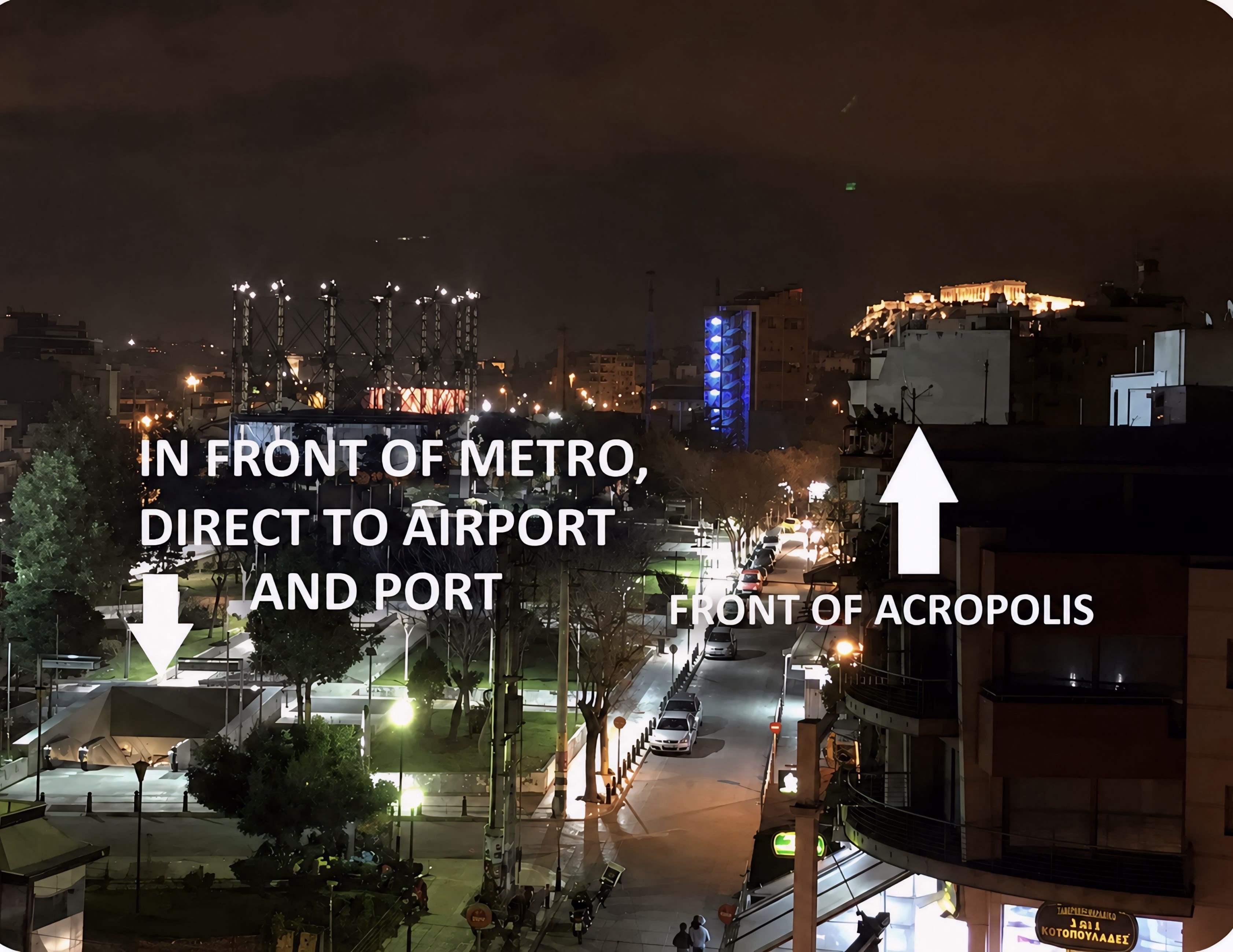 IN FRONT OF METRO AND ACROPOLIS! DIRECT TO AIRPORT