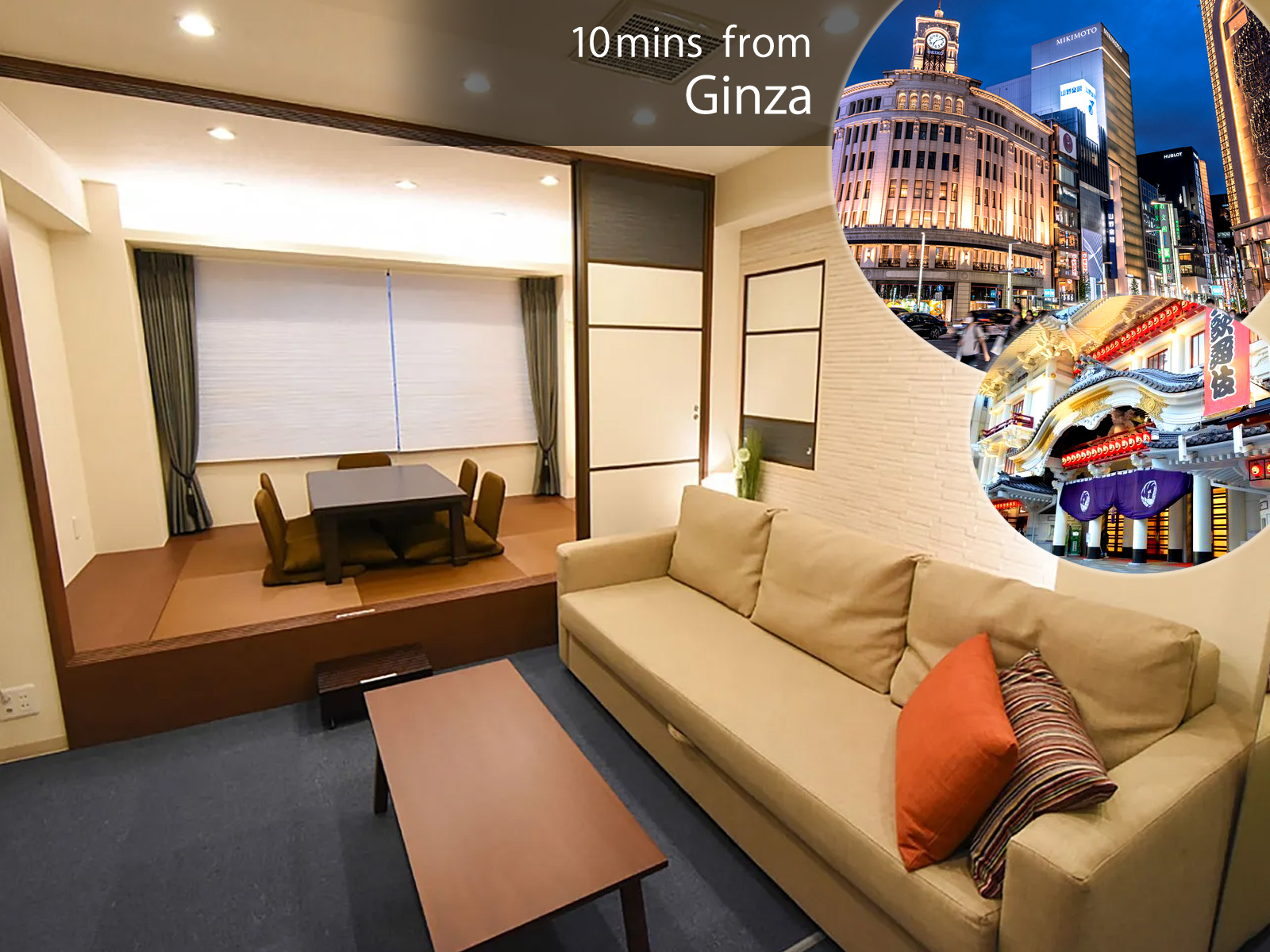 Tokyo Center: Walk to Ginza & Tower. 5 Min to St.