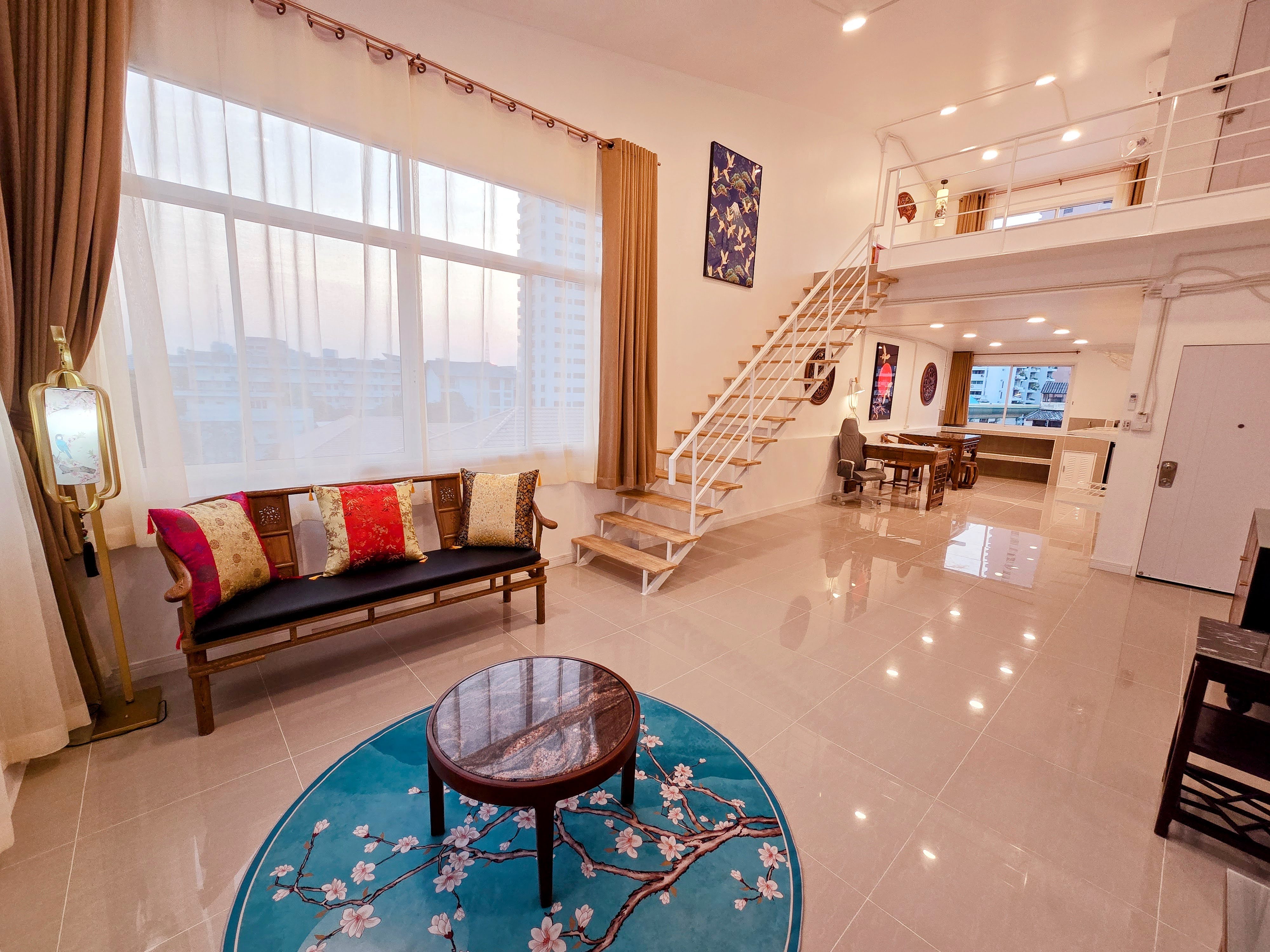 Crane nest 14 loft with views over Sathorn in Sathon, Bangkok