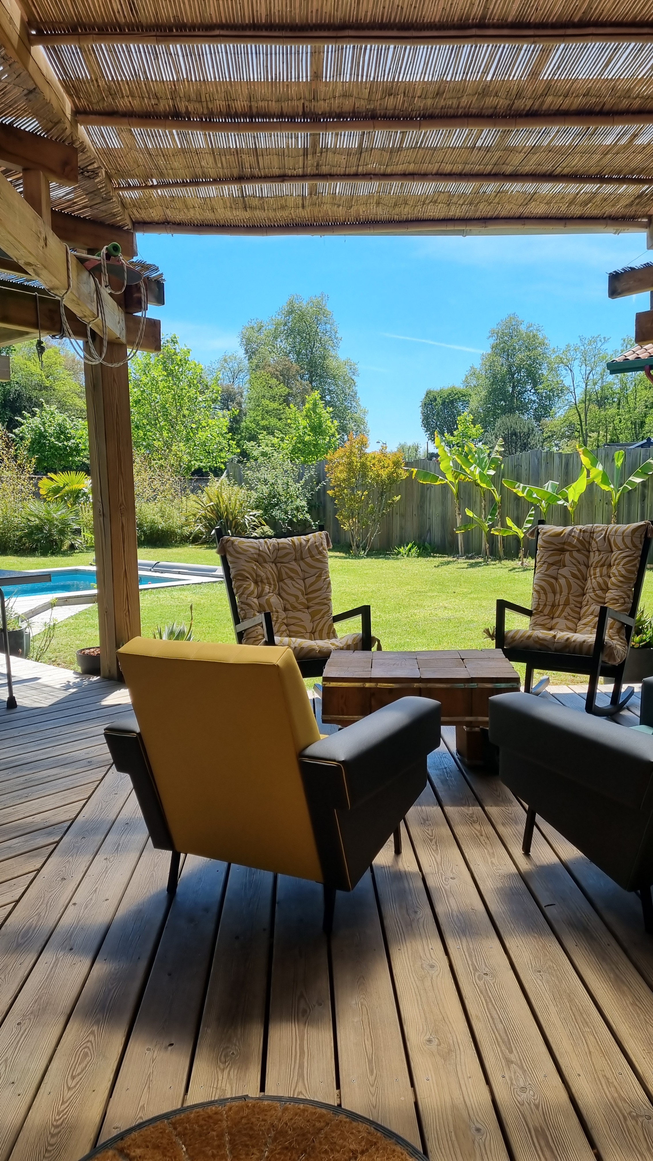 Passive wood house near beaches, pool, bikes.