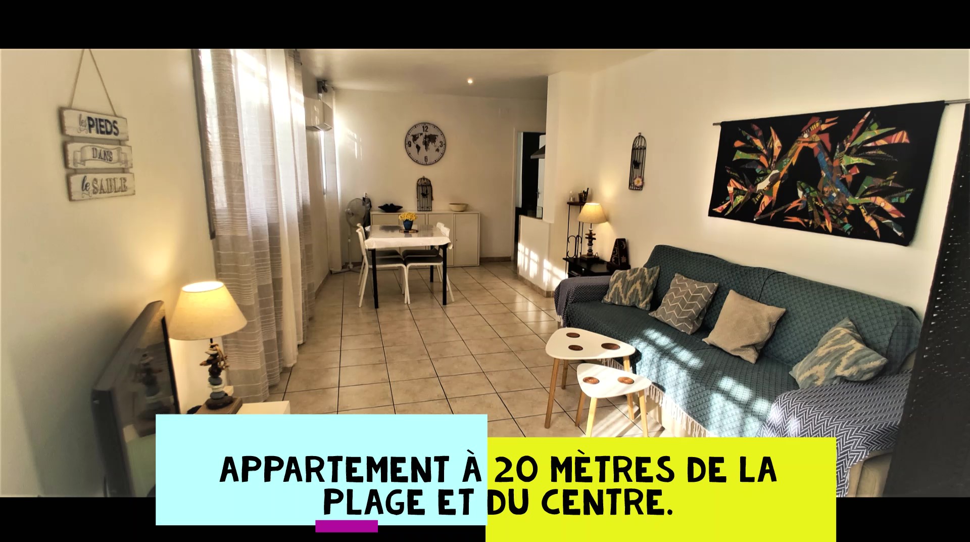 Ground floor accommodation 20 meters from the beach and the center.