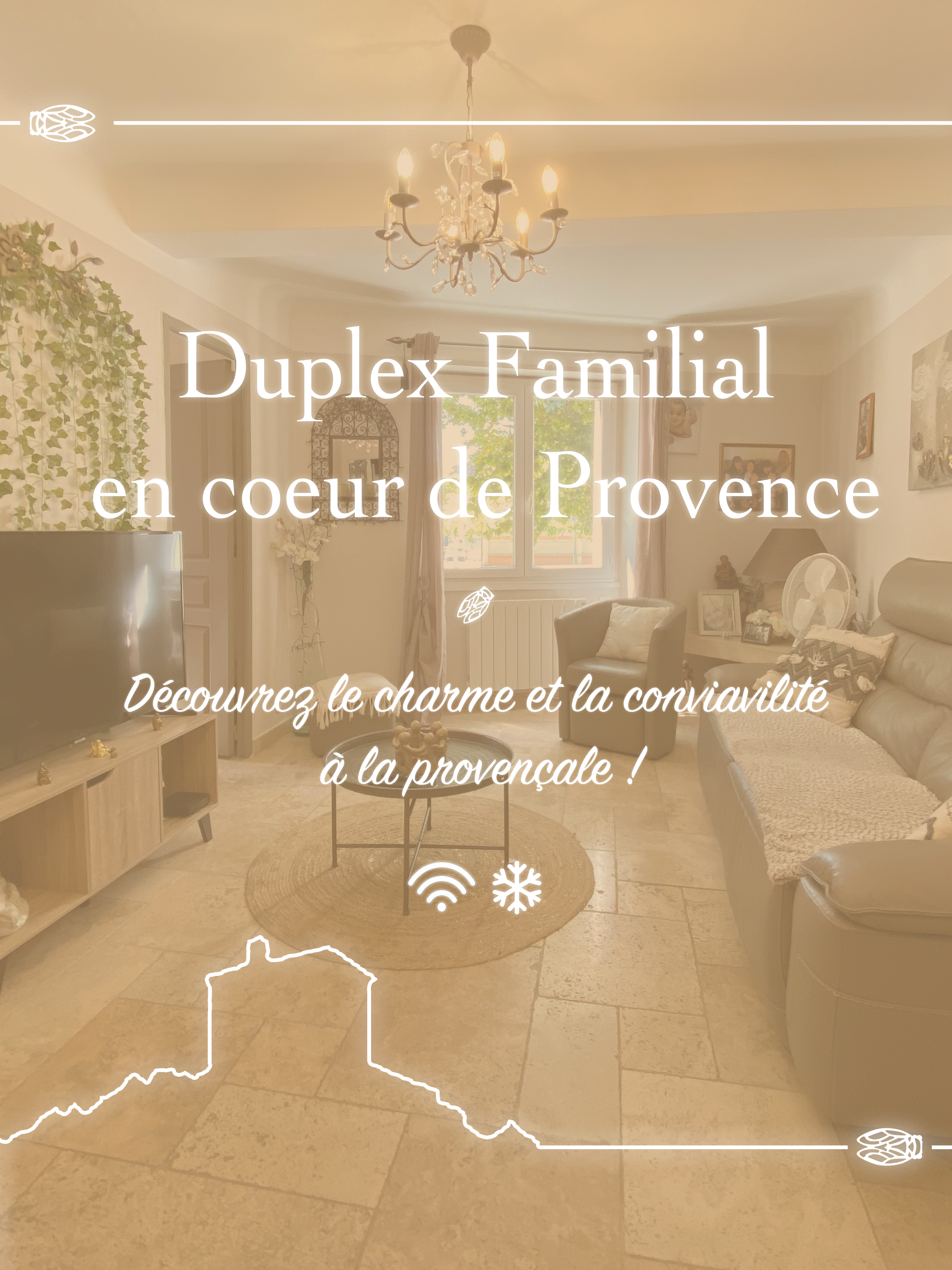 Air-conditioned family duplex in the heart of Provence