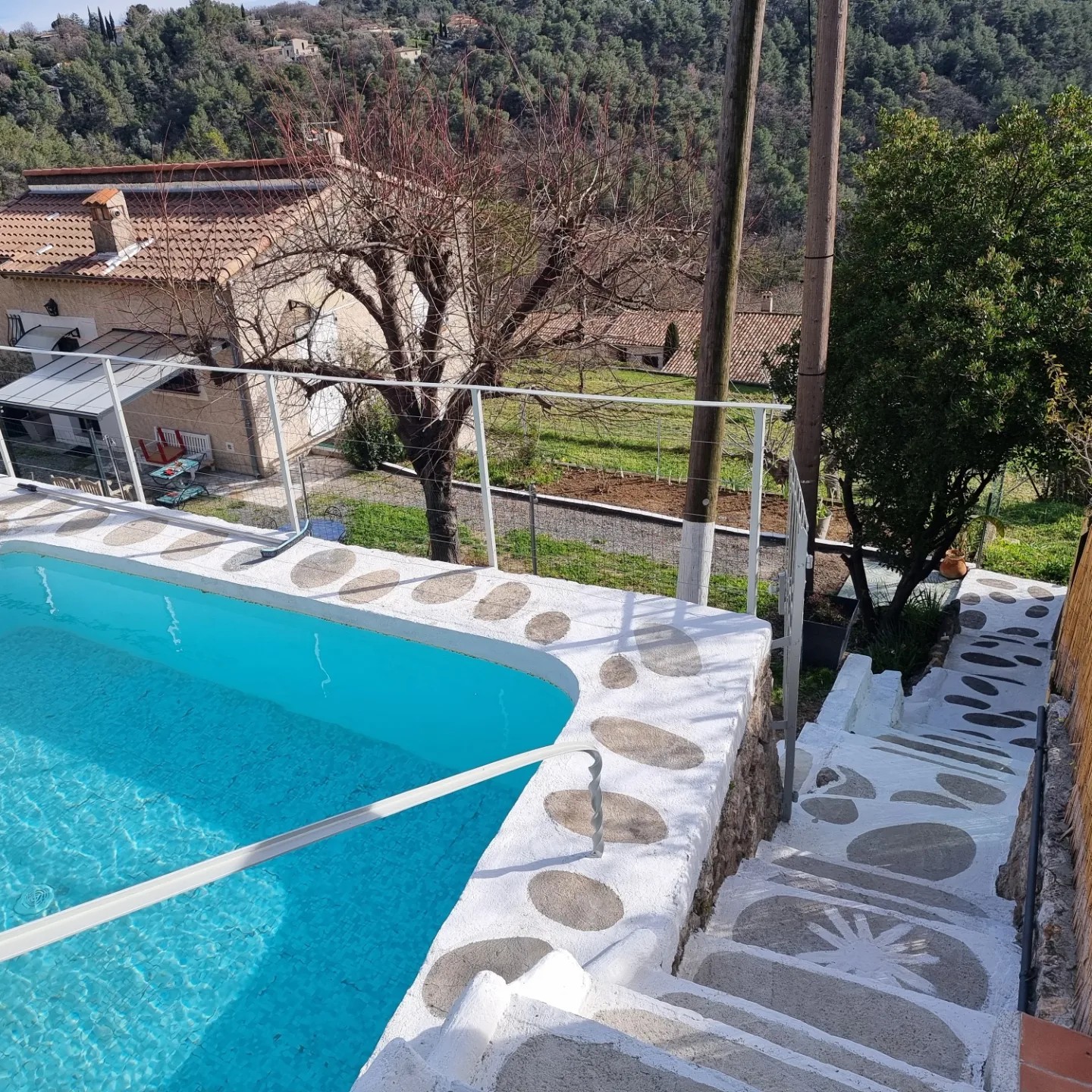 House with private pool, view view