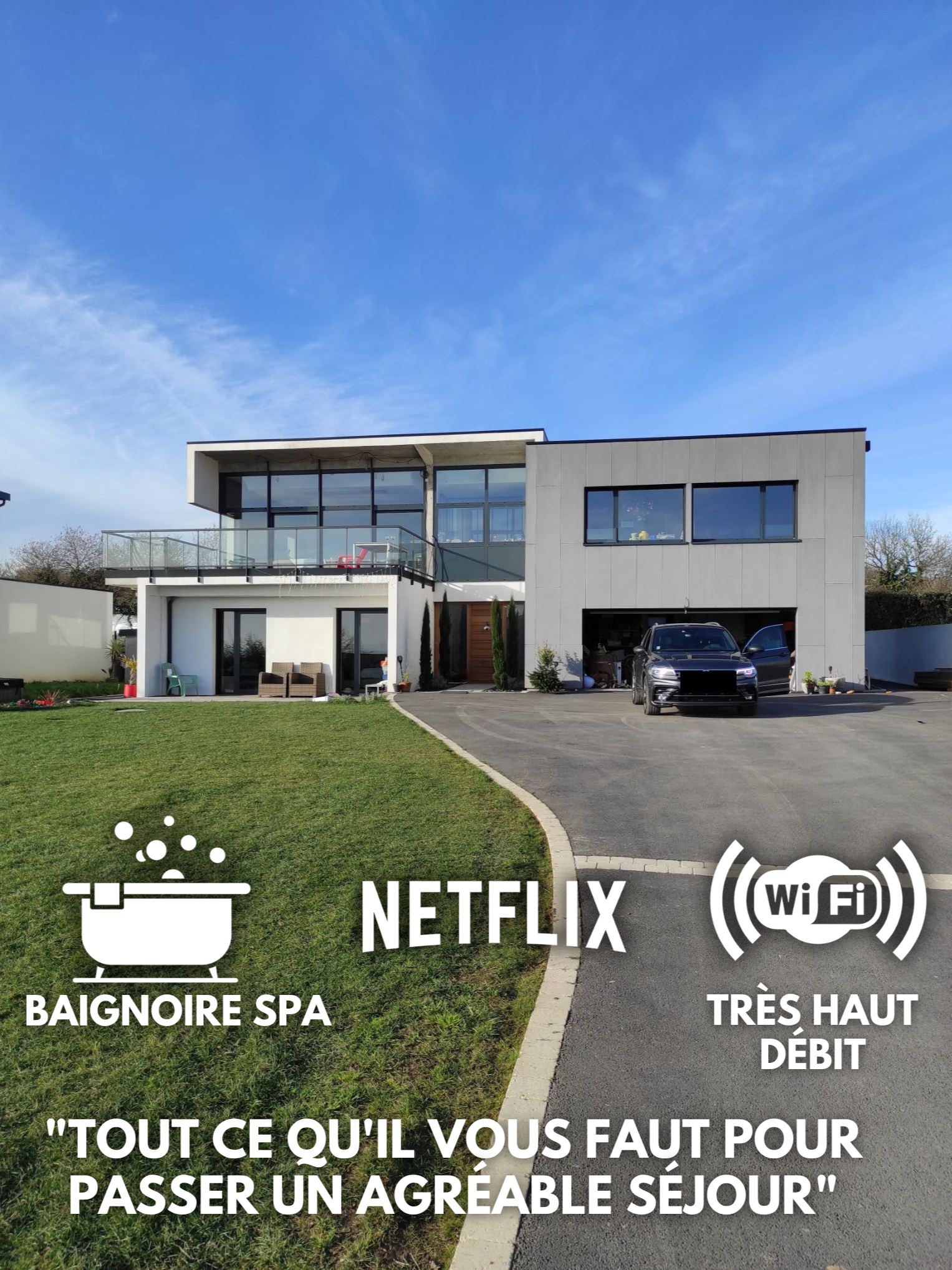 Bottom of villa with spa, 4 p, near Brest 2024