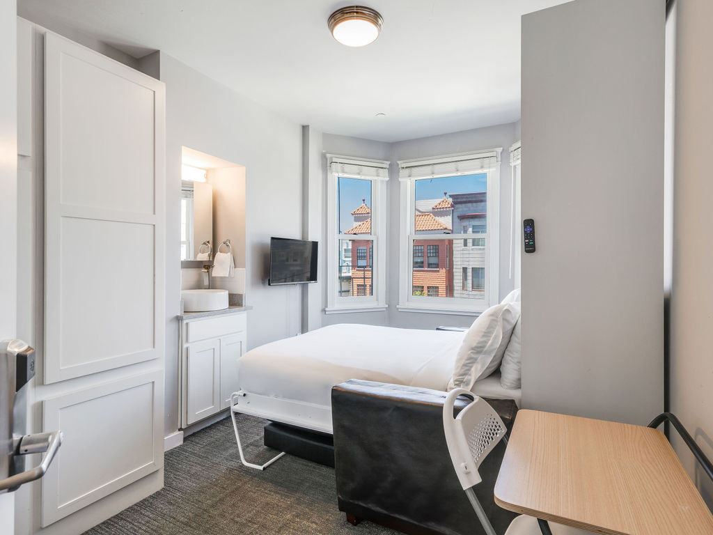 Modern Double Studio with Bay Window