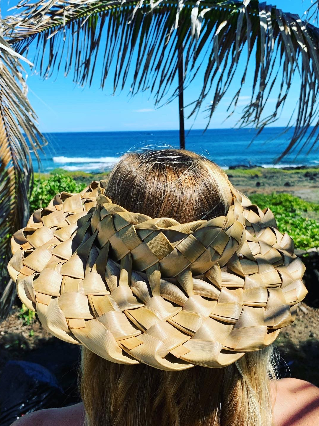 Palm Frond Hat weaving Airbnb