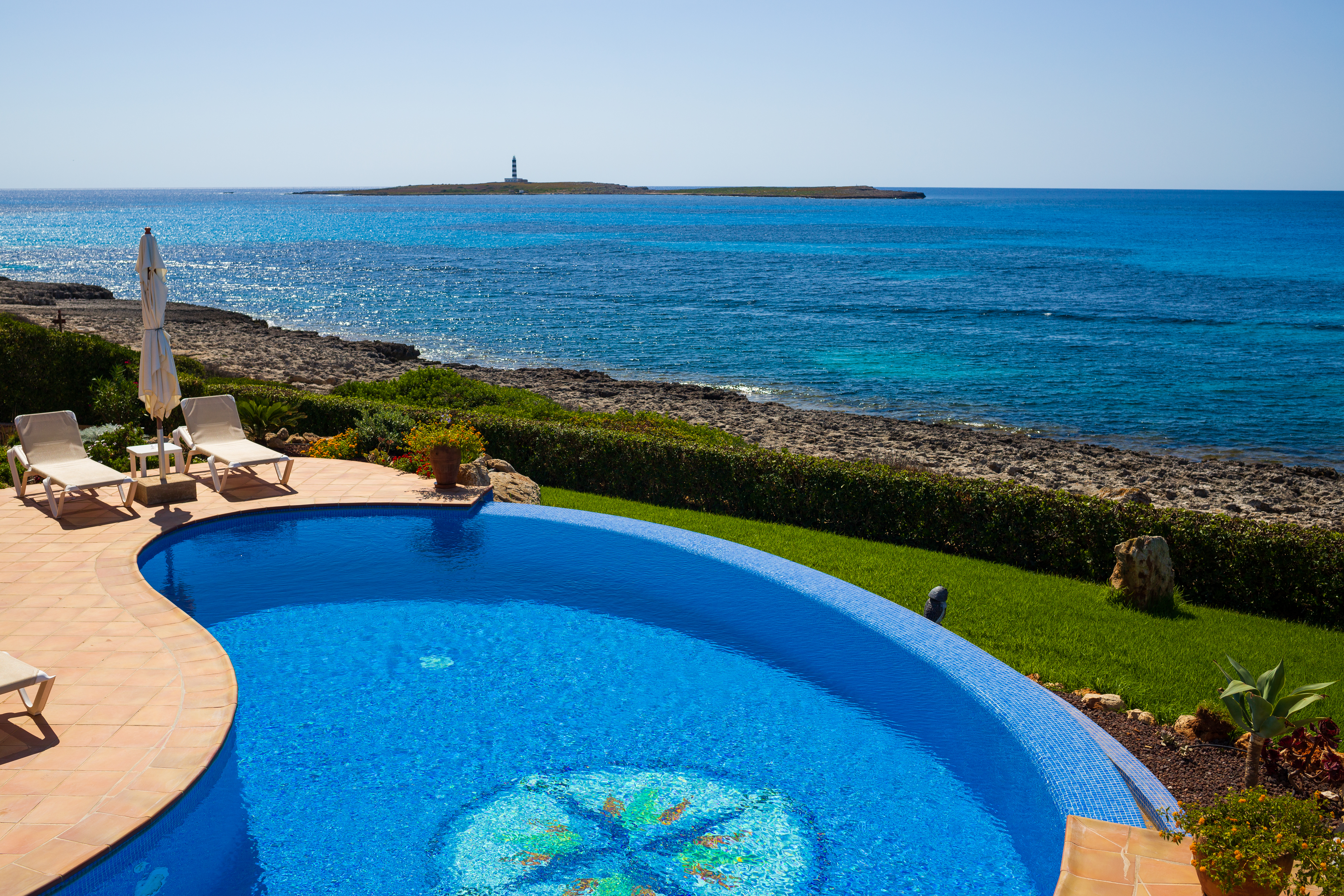 Room Sole on the sea with pool Casa MILOS B&B in Sant Lluís, Menorca