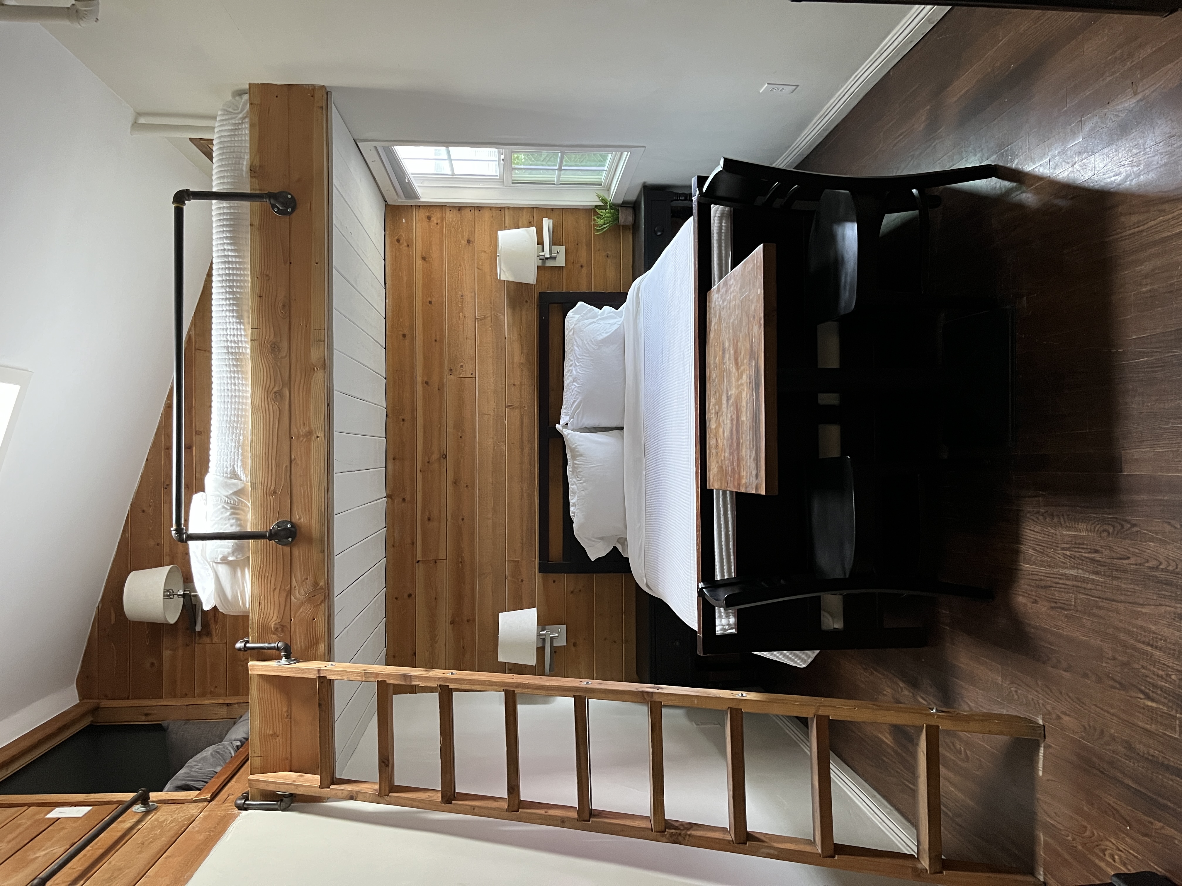 Spacious rustic loft bedroom