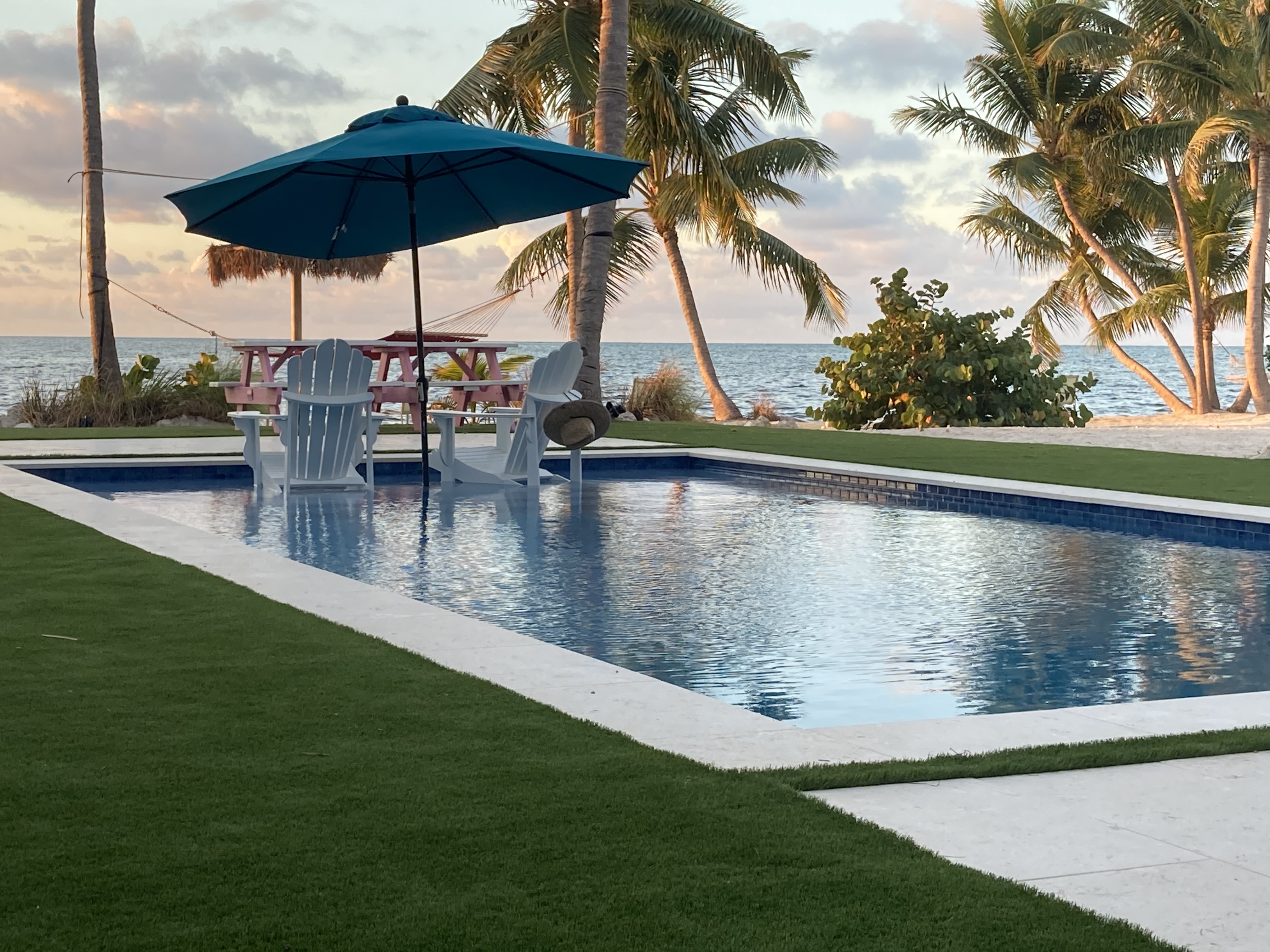 The Russell Estate, 2 Acrs on OCEAN,  tropical 3/2