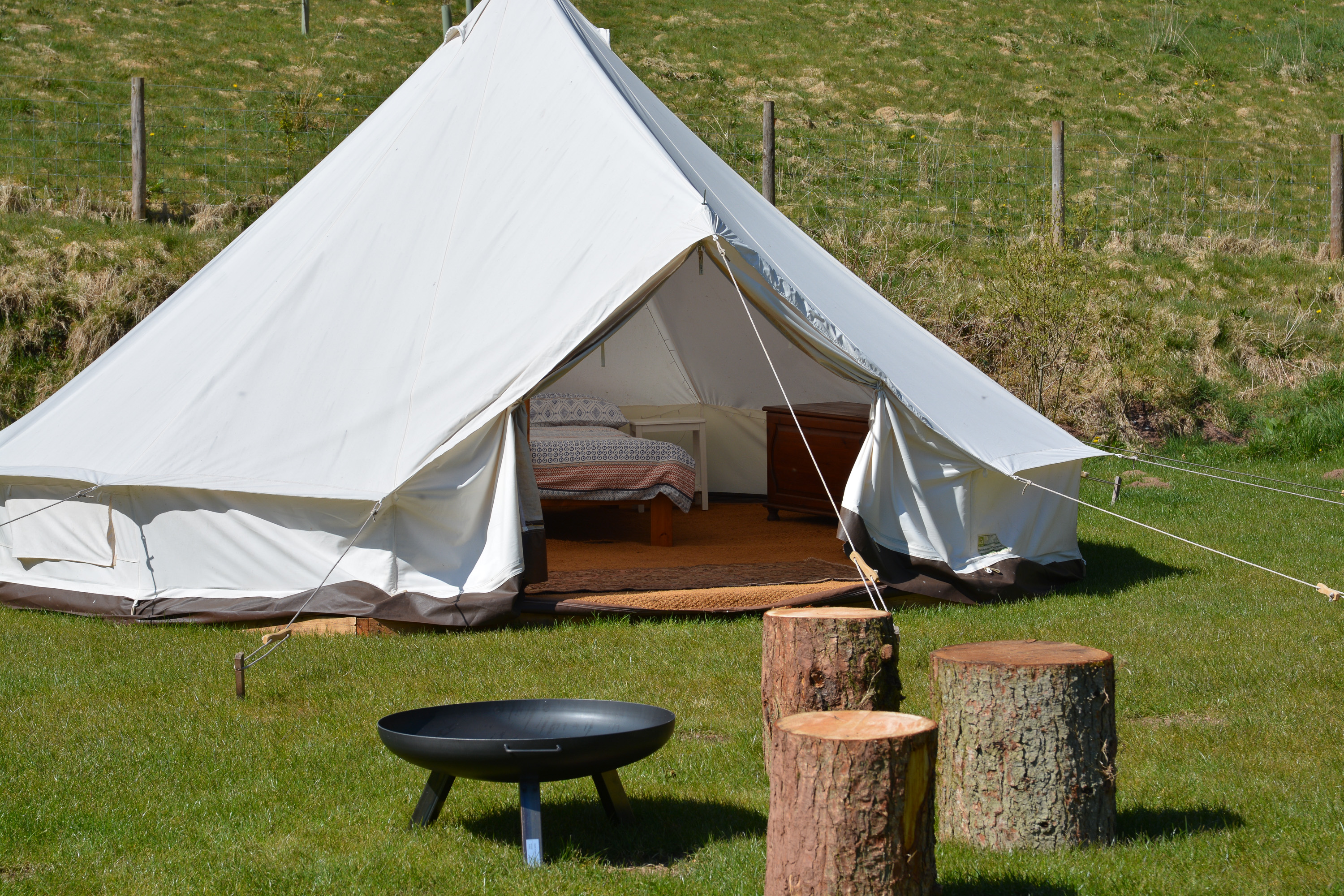 Luxury Bell Tent camping on a Welsh Hill Farm - Tents for Rent in  Sennybridge, Wales, United Kingdom