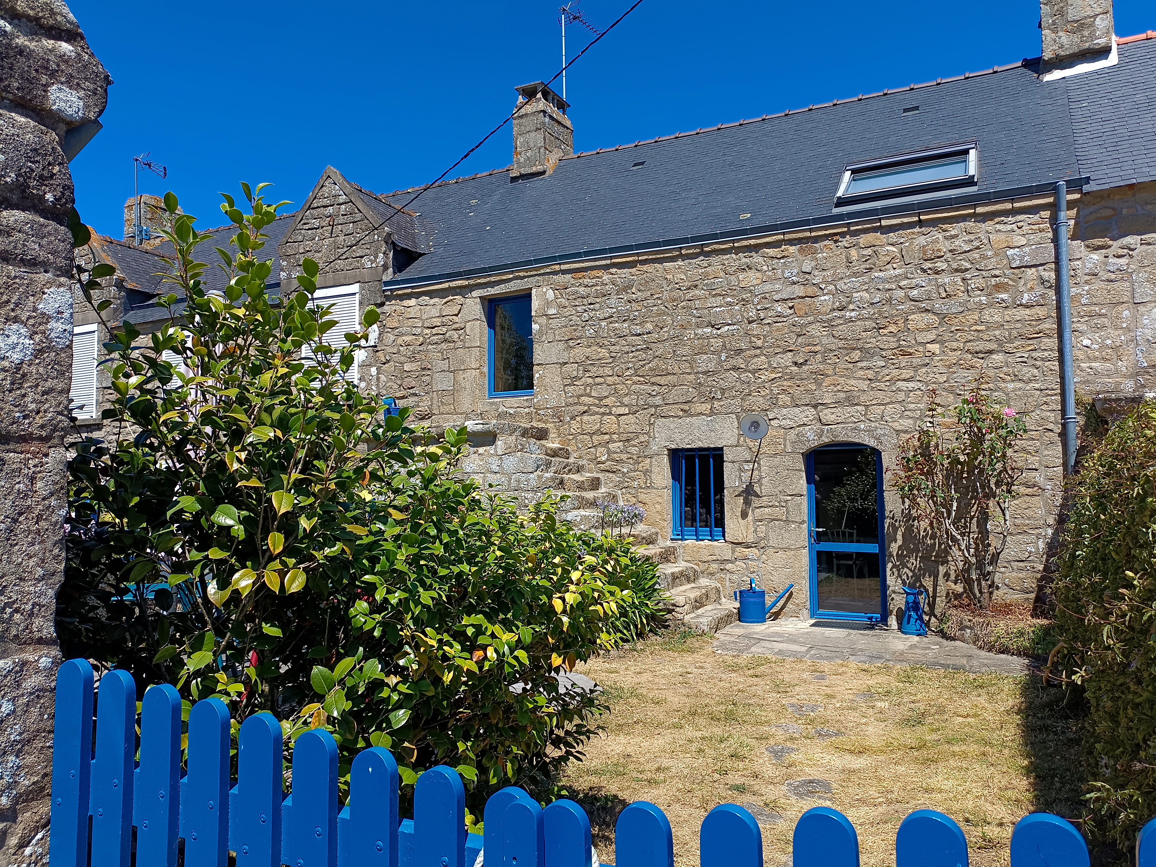 Restored  Breton  farmhouse: The Blue Zone.