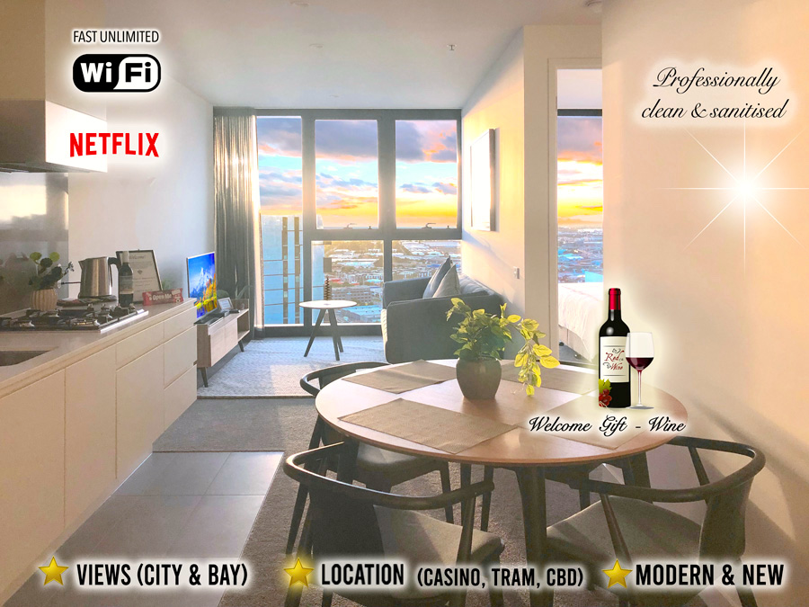 Southbank 2BR High City Views +Wine +Gym+Pool+Wifi