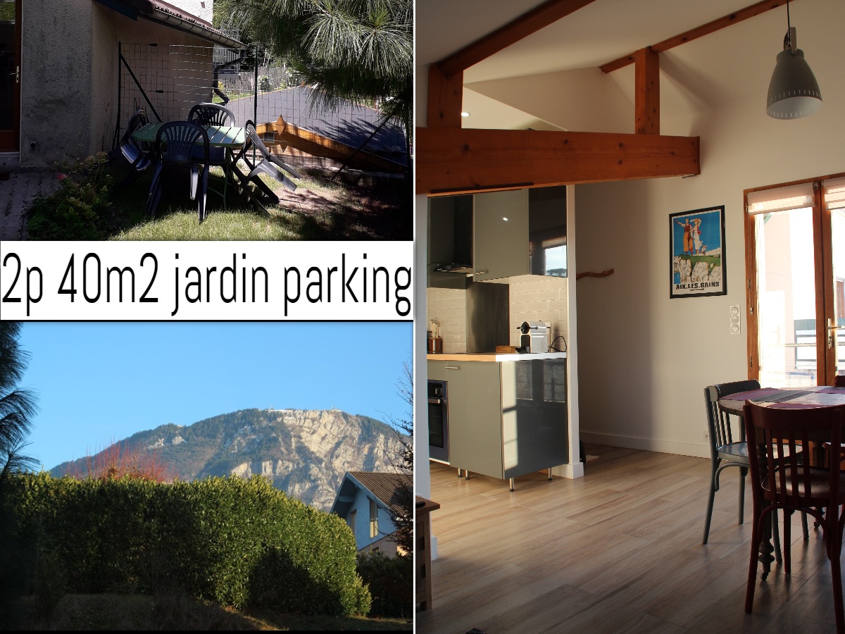 🌿 2p standing 40 m²/garden/parking near thermal baths