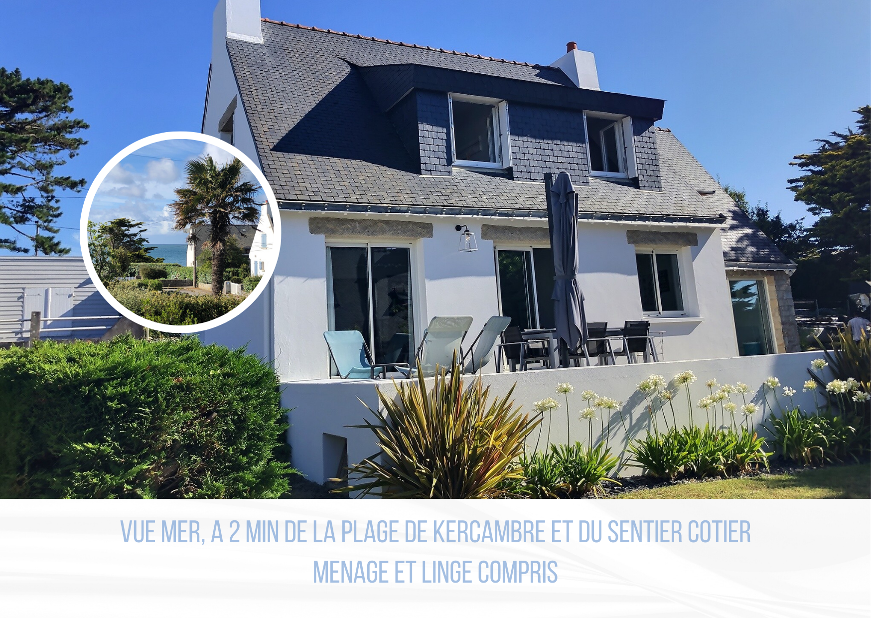 large house with sea view terrace 2 min beach