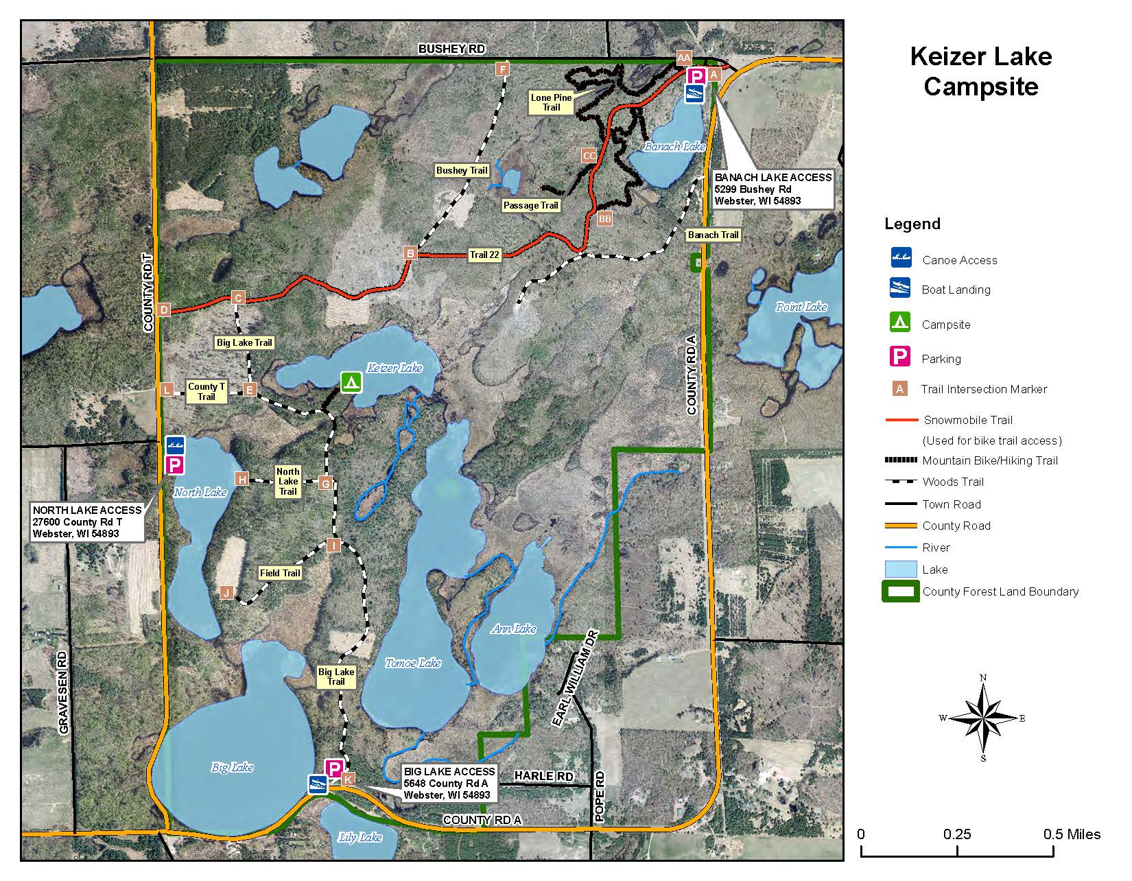 Keizer Lake Campsite on County Forest Campsites for Rent in