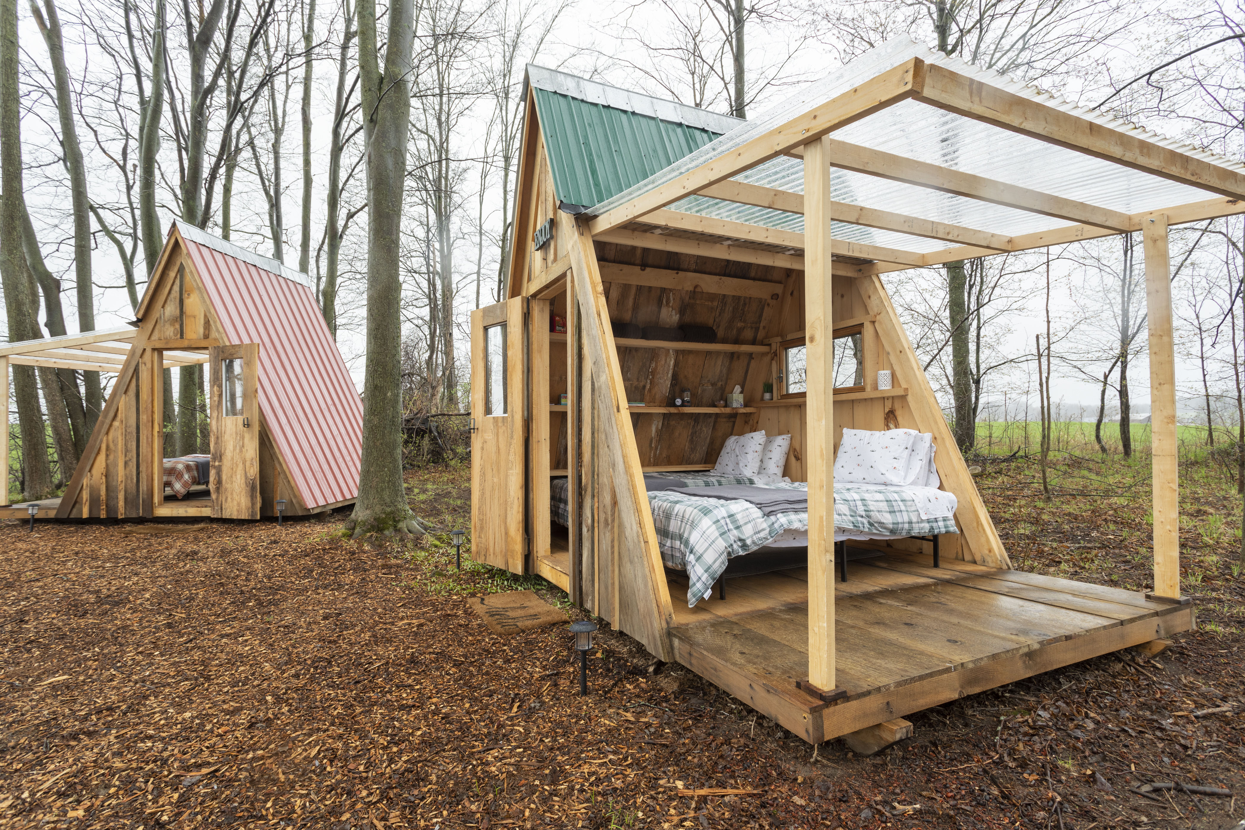 Camping A-Frames at Laing Family Farm