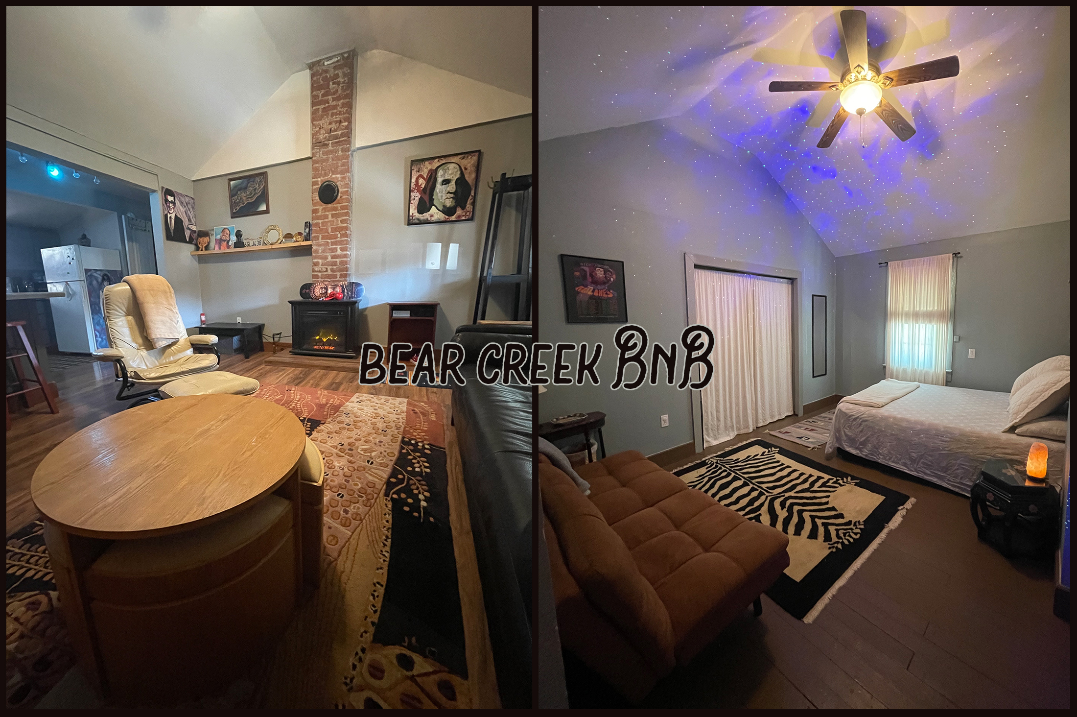 Full, private, artsy, cozy, creek-side home!