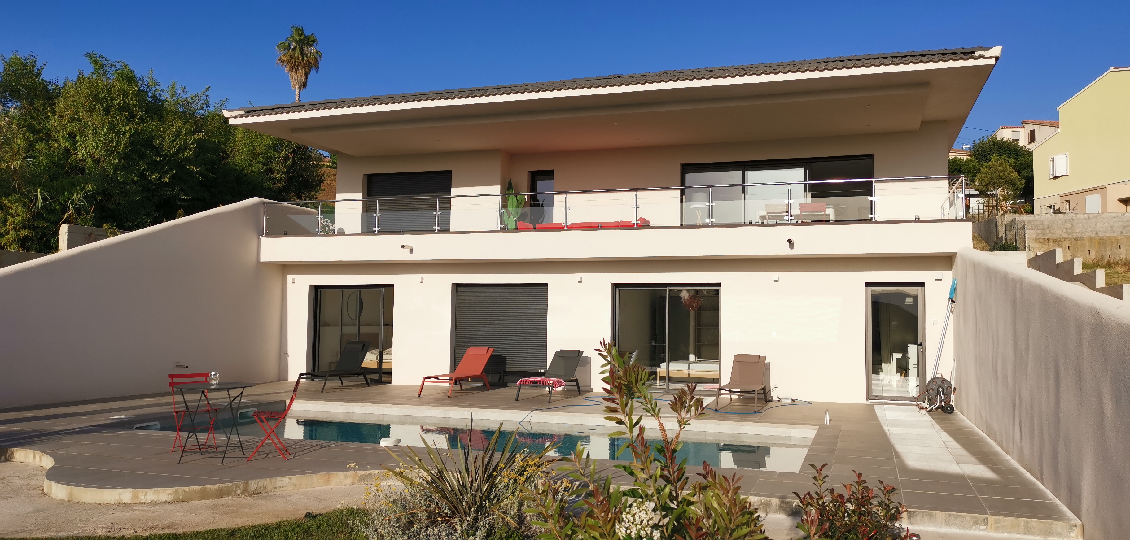 Villa with pool and view of the Gulf of Ajaccio