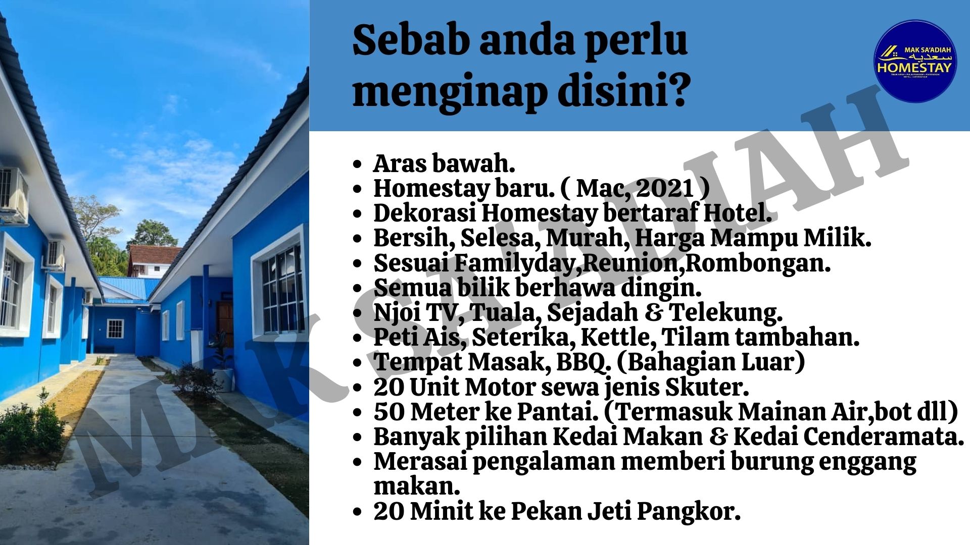 PANGKOR ISLAND TELUKNIPAH HOMESTAY 50METERBEACH