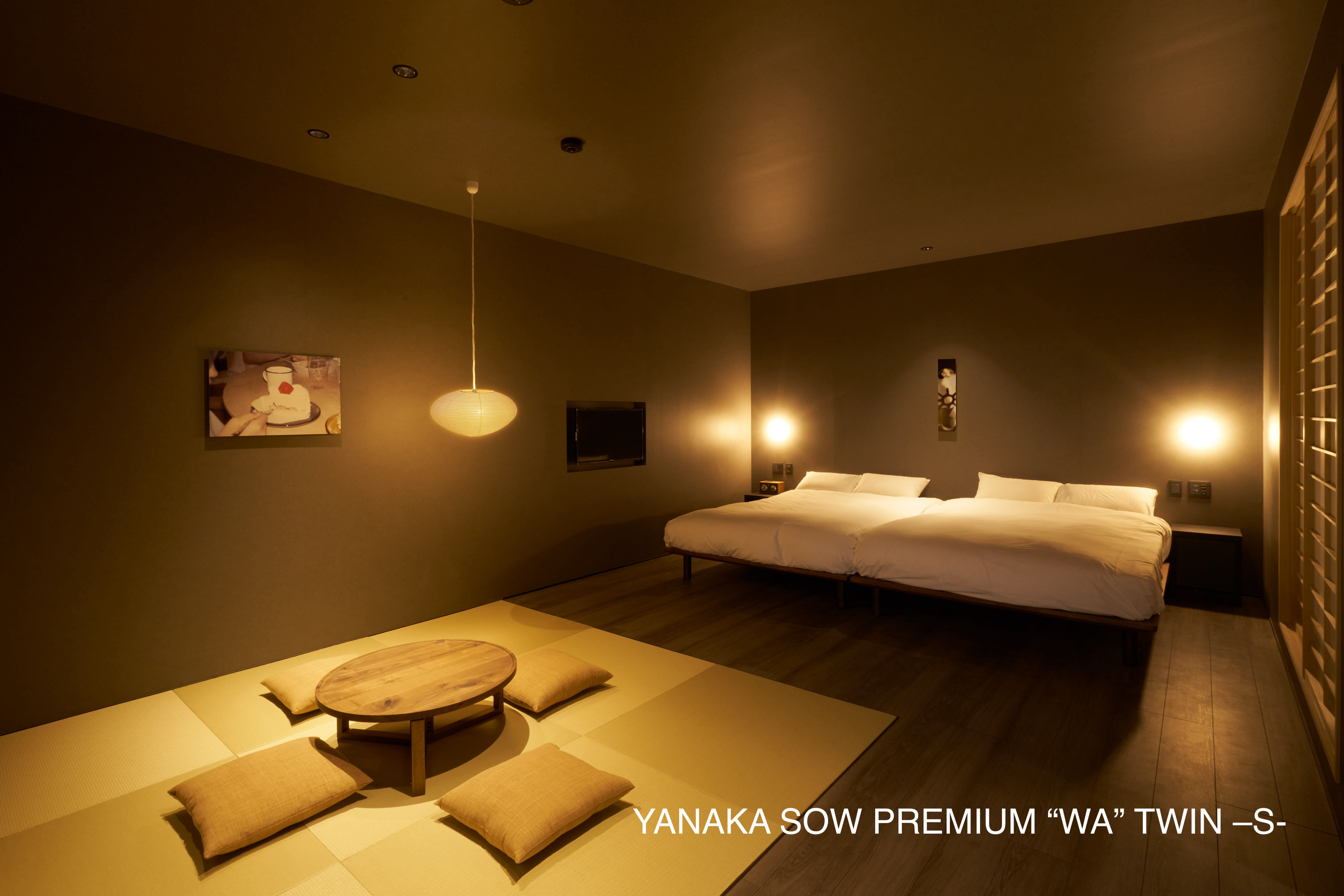 畳のお部屋でのんびり｜連泊割引実施中｜Yanaka Sow Premium「WA」Twin-S-