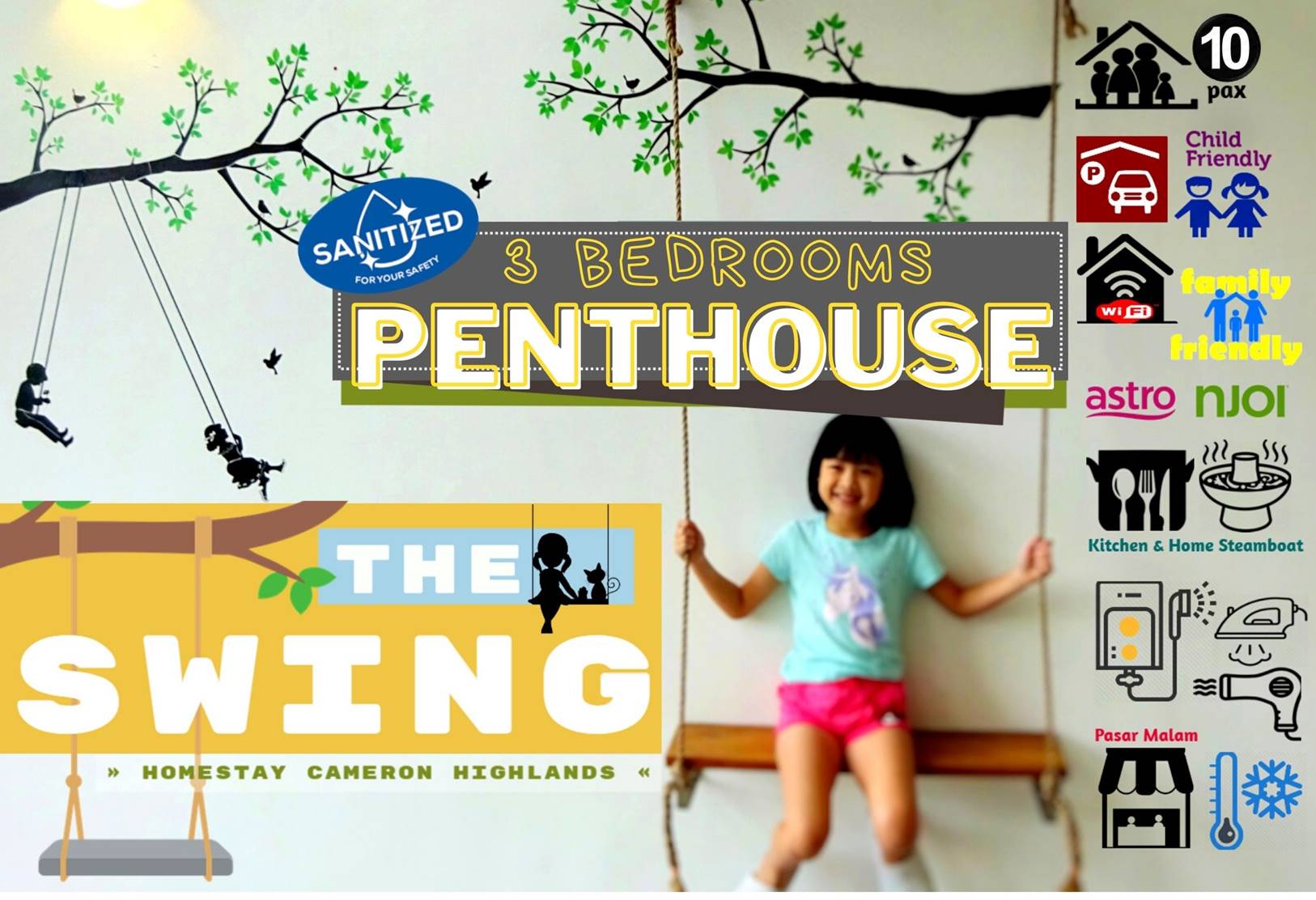 THE SWING❤ 3BedRooms-PENTHOUSE #NightMarketCameron