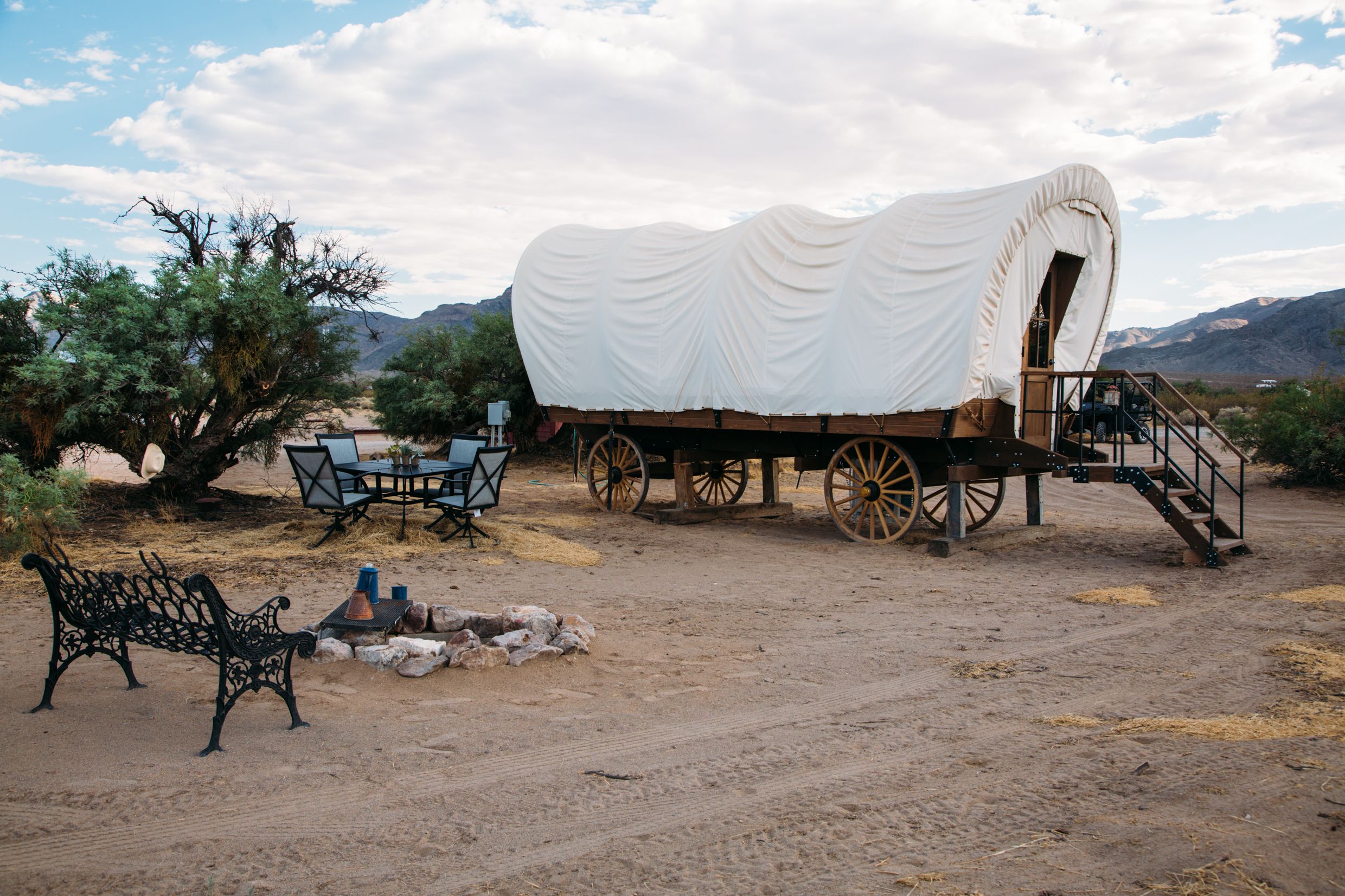 Conestoga Wagon on Dude Ranch NEAR LAS VEGAS Farm stays for Rent in