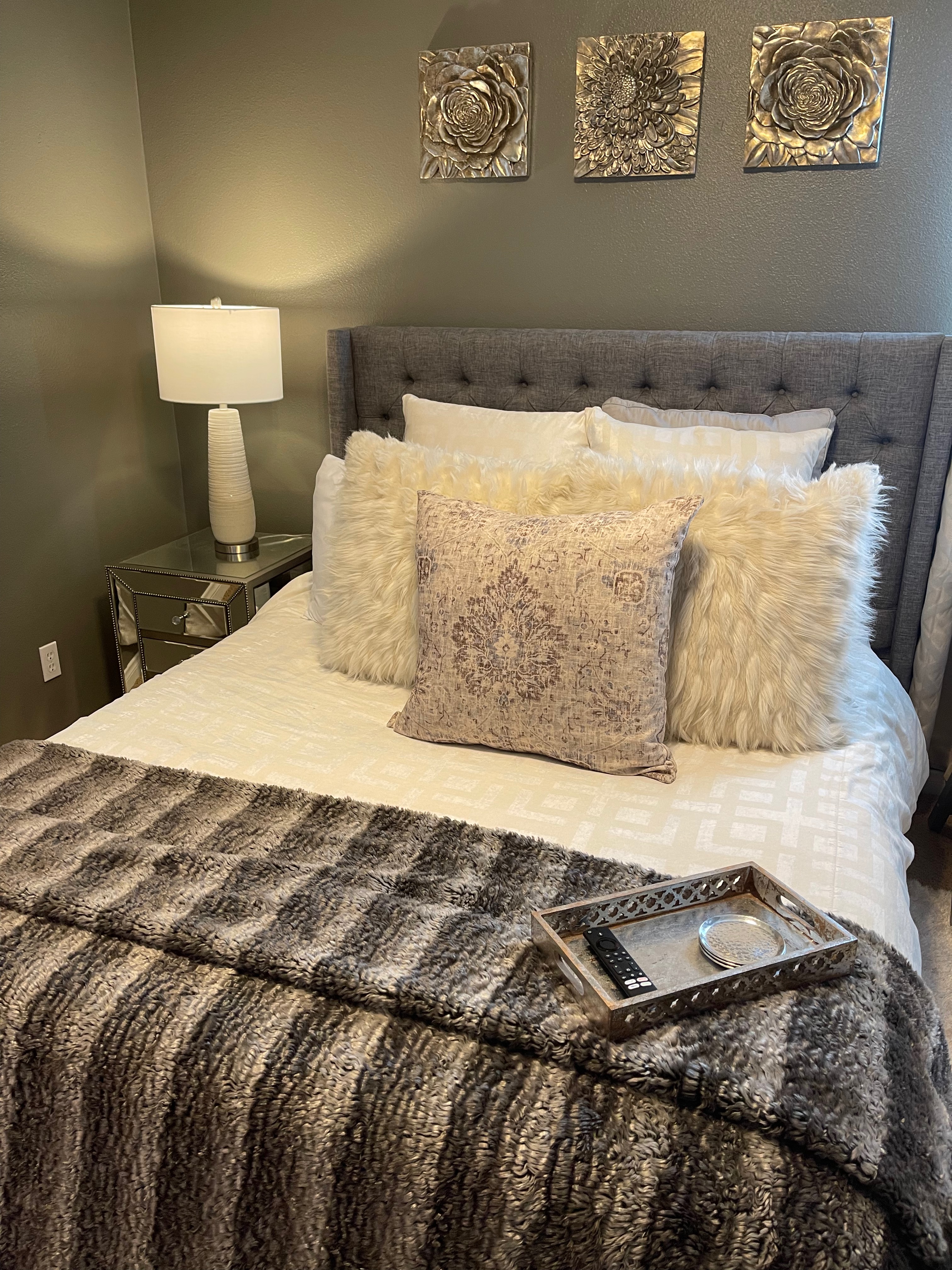 Elegant, Luxurious Room with Workspace