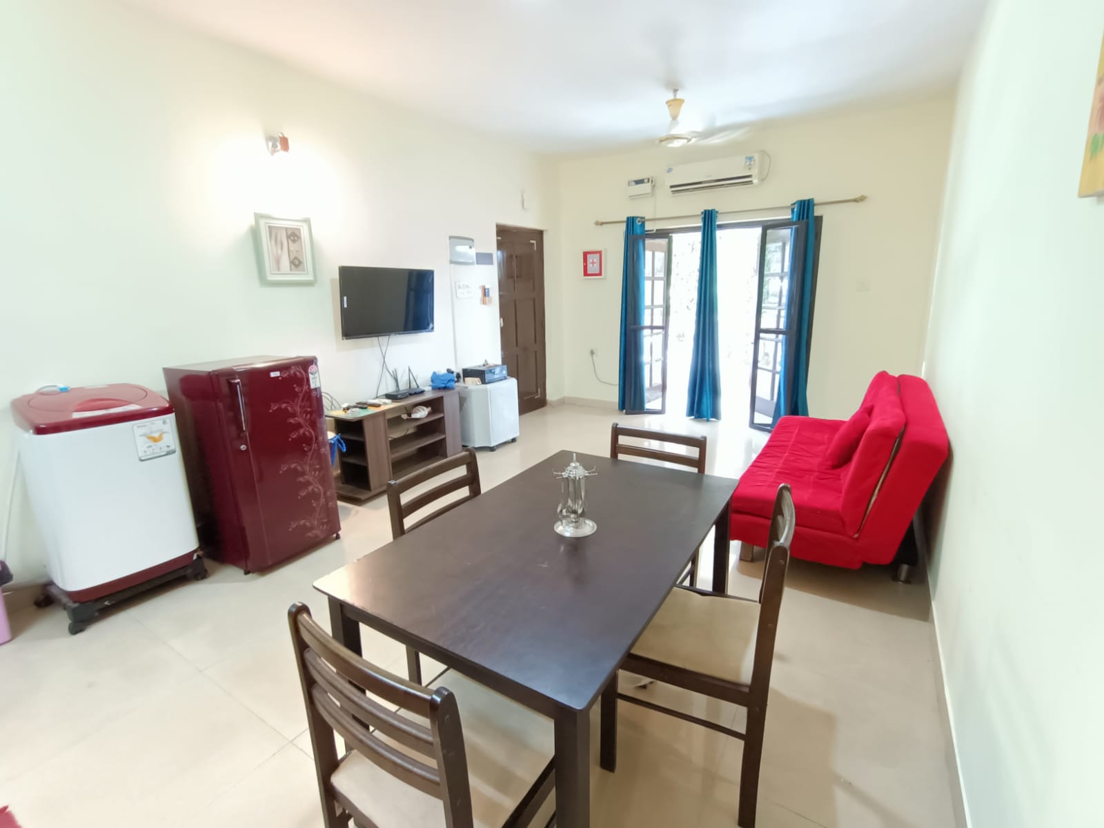 1BHK9✓GF✓2AC✓2Balc✓100MBPS WiFi✓WM✓BackUp✓Candolim
