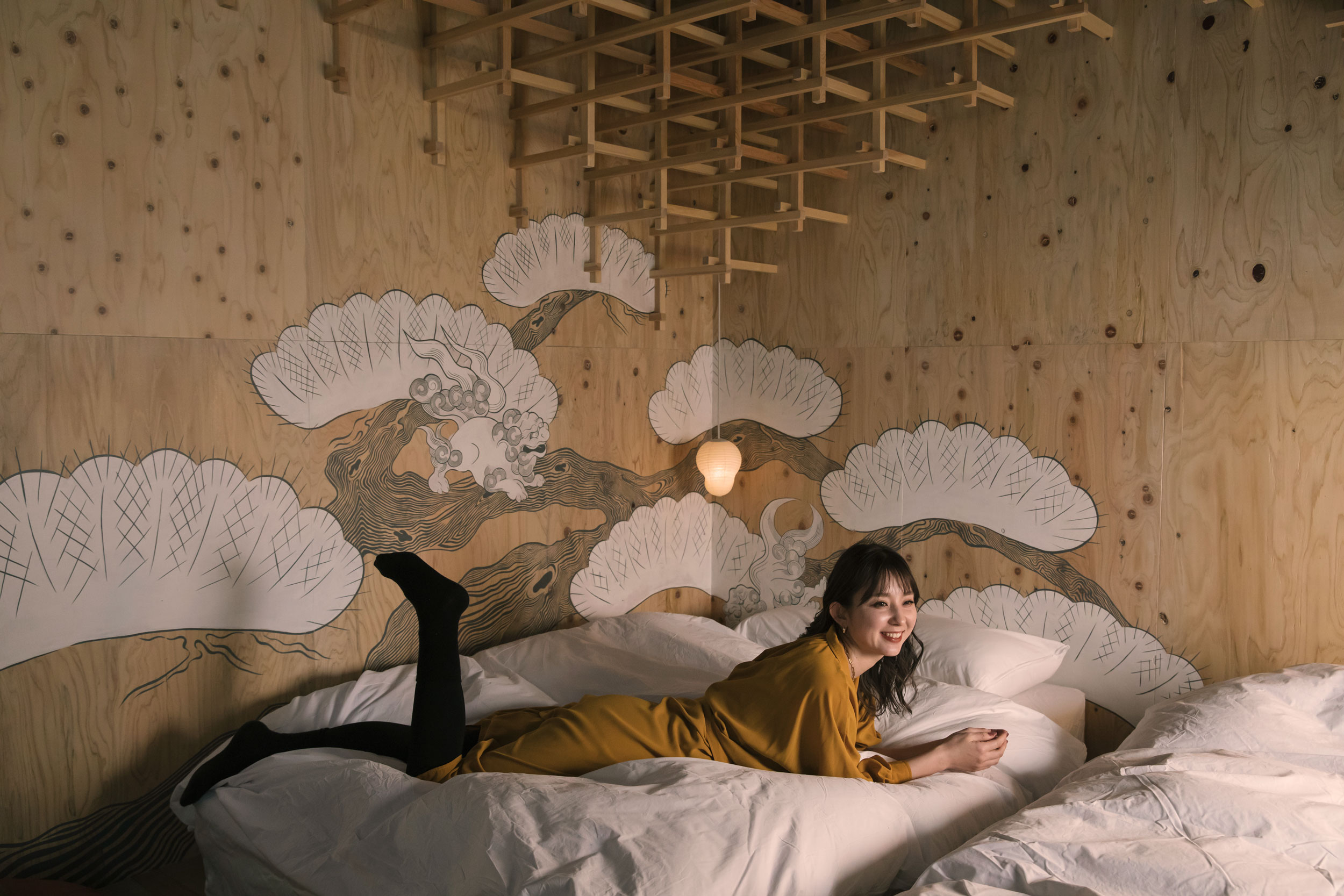 しあわせの宿 2nd Floor Artistic Twin Room Inspired by Noh Dream