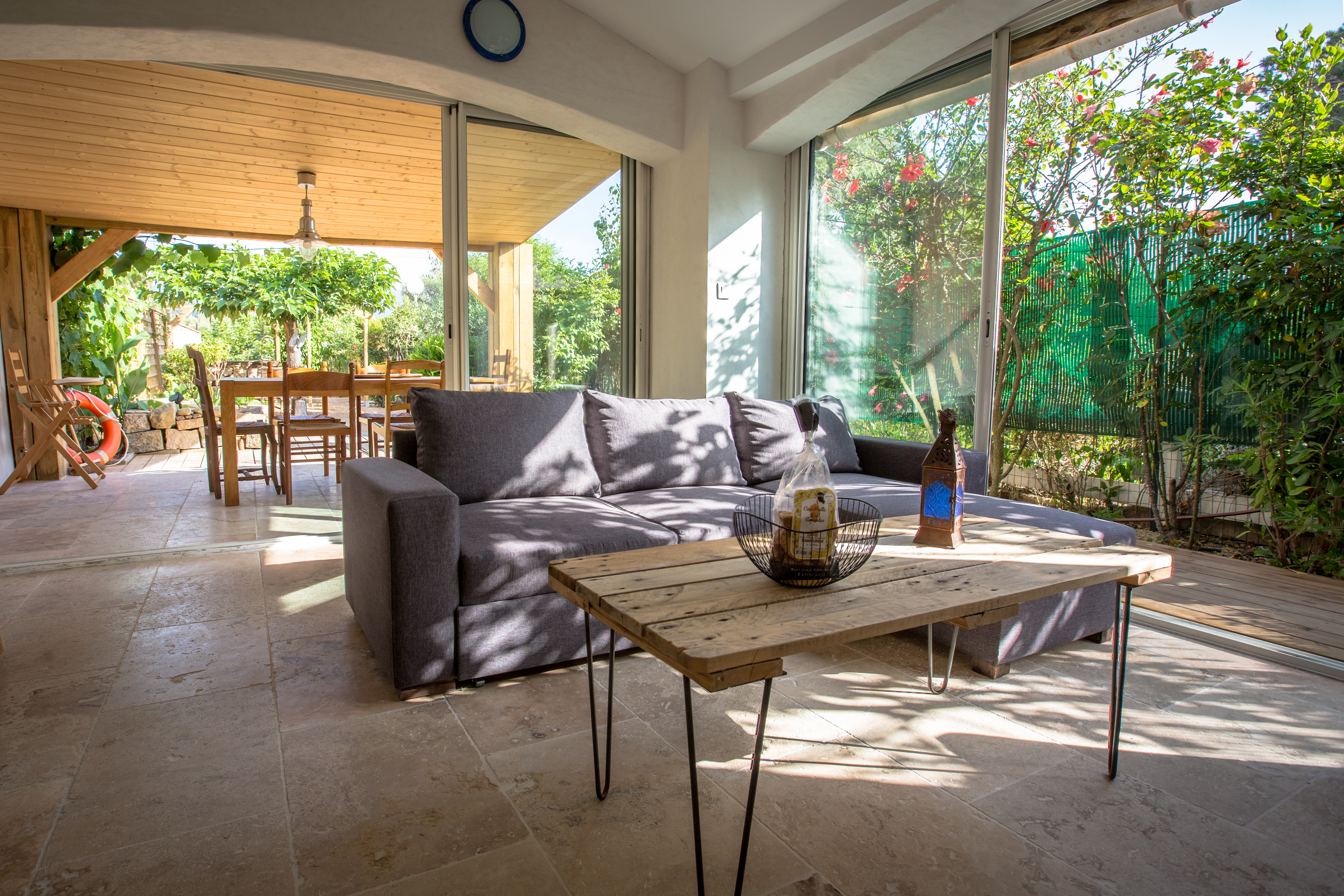 Beach house with a garden