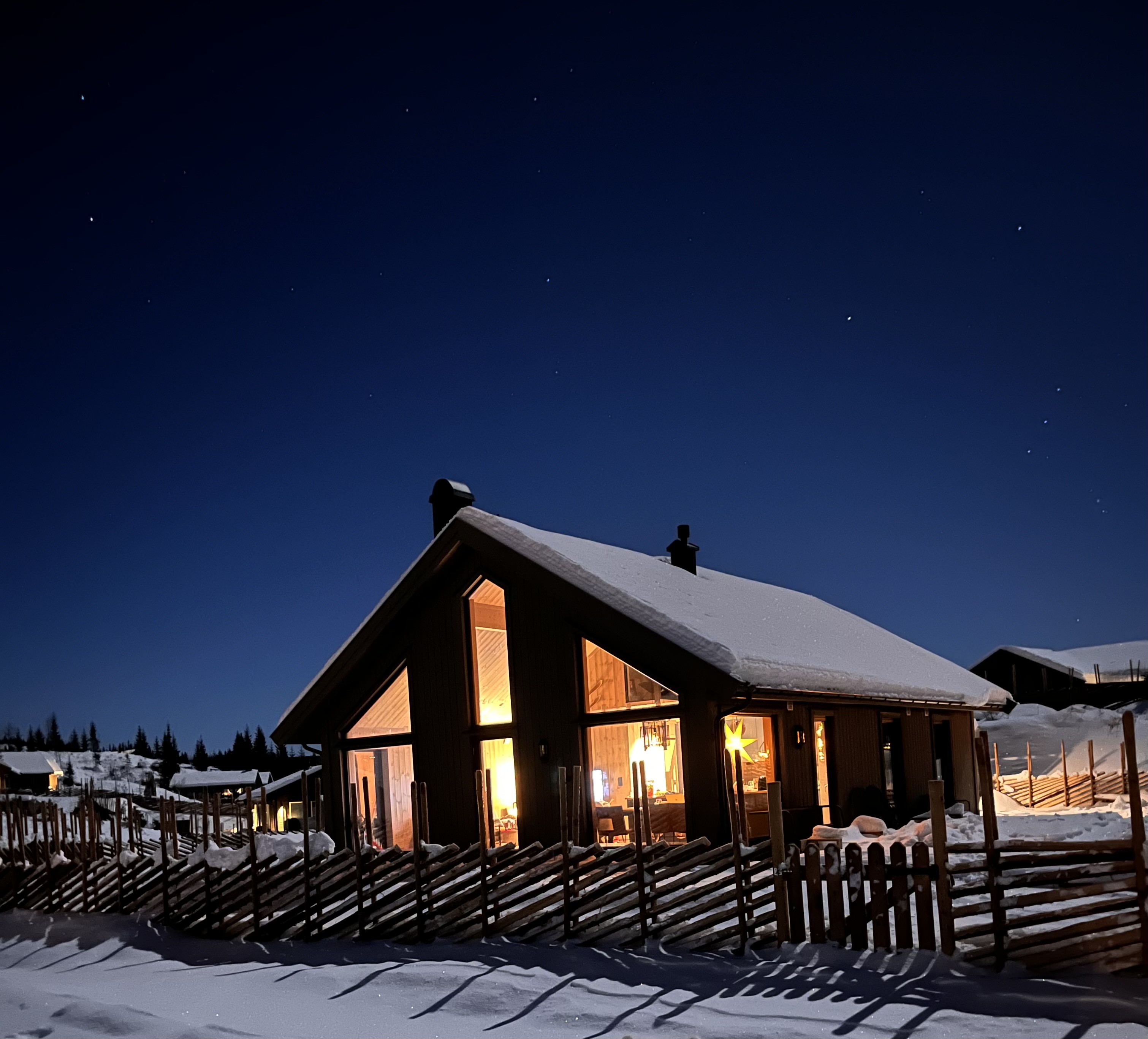 Modern cabin with mountain views